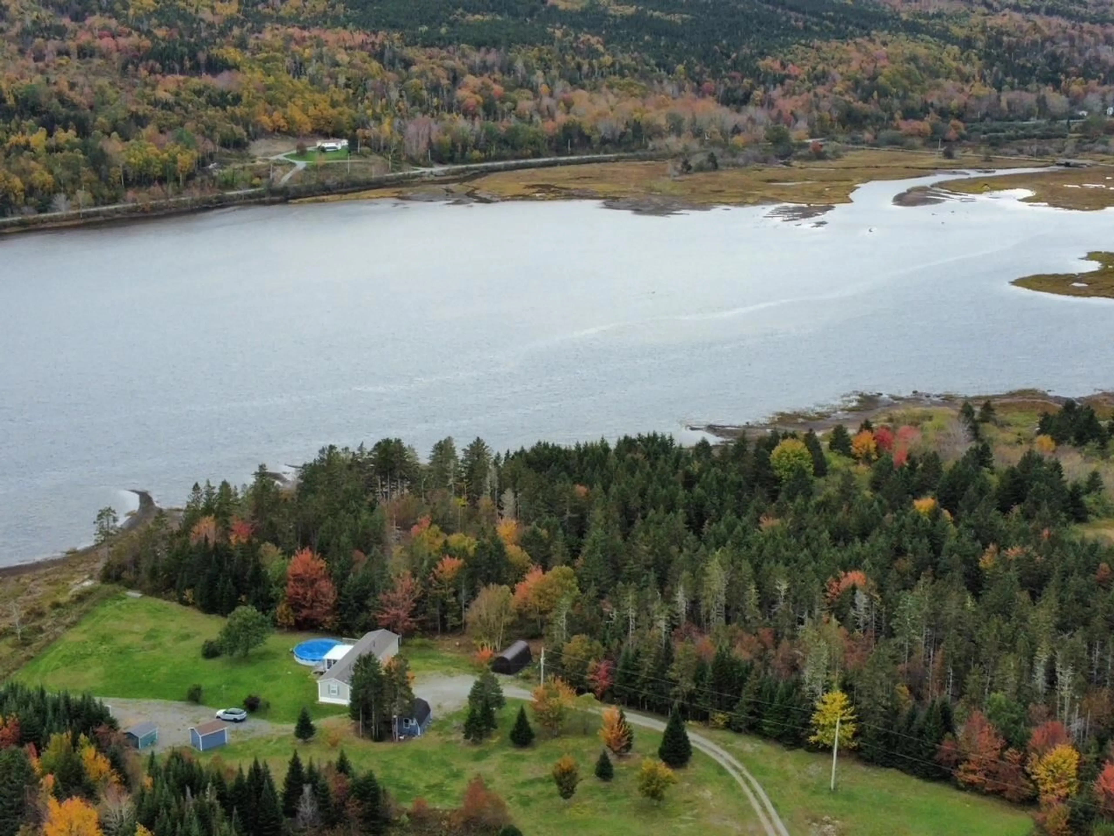 A pic from outside/outdoor area/front of a property/back of a property/a pic from drone, water/lake/river/ocean view for 808 North Riverside Road, North Riverside Nova Scotia B0H 1G0