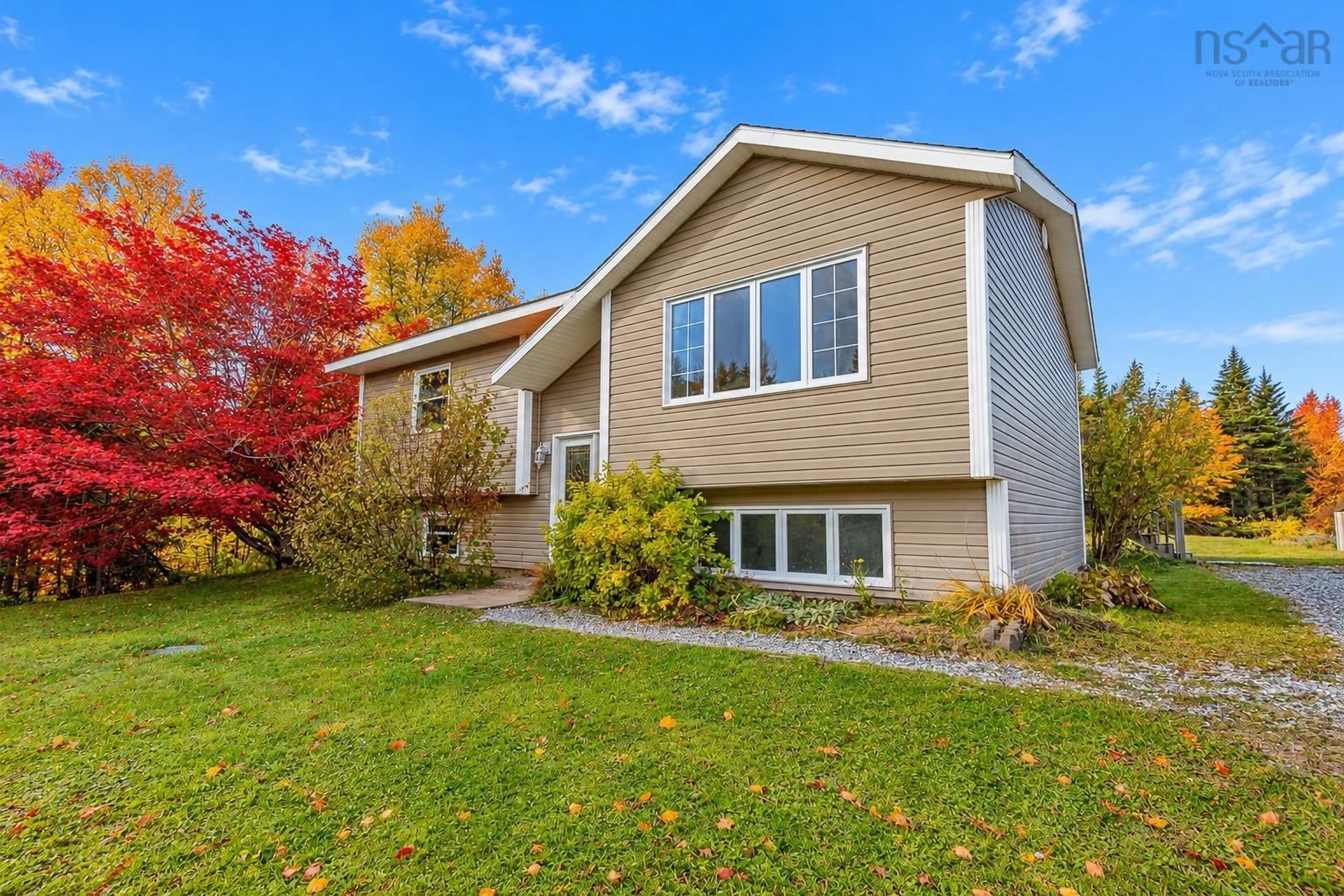 Home with vinyl exterior material, street for 602 Hills Rd, Albert Bridge Nova Scotia B1K 3G9