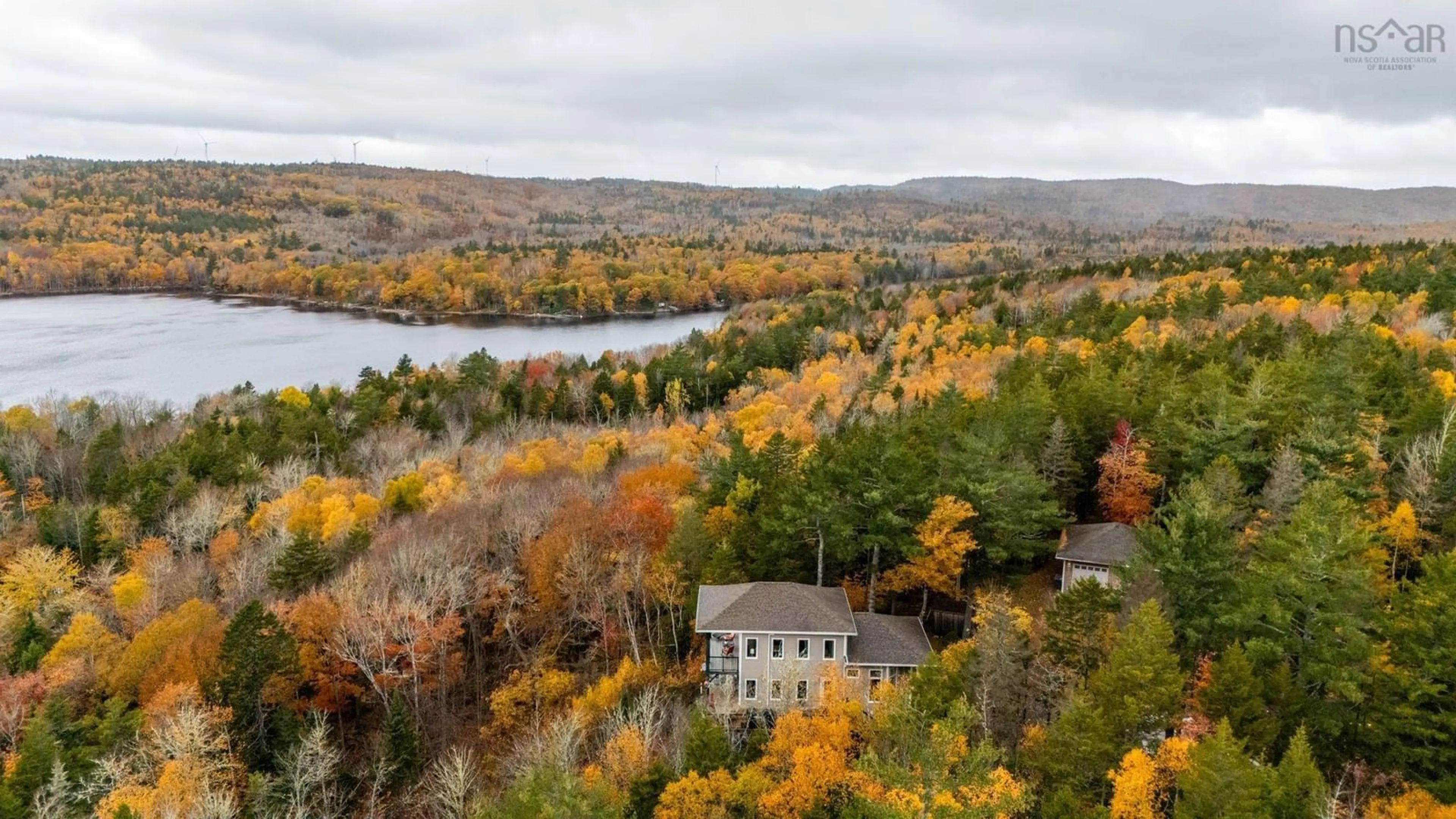 A pic from outside/outdoor area/front of a property/back of a property/a pic from drone, water/lake/river/ocean view for 584 Summit Ridge Rd, Vaughan Nova Scotia B0N 2T0