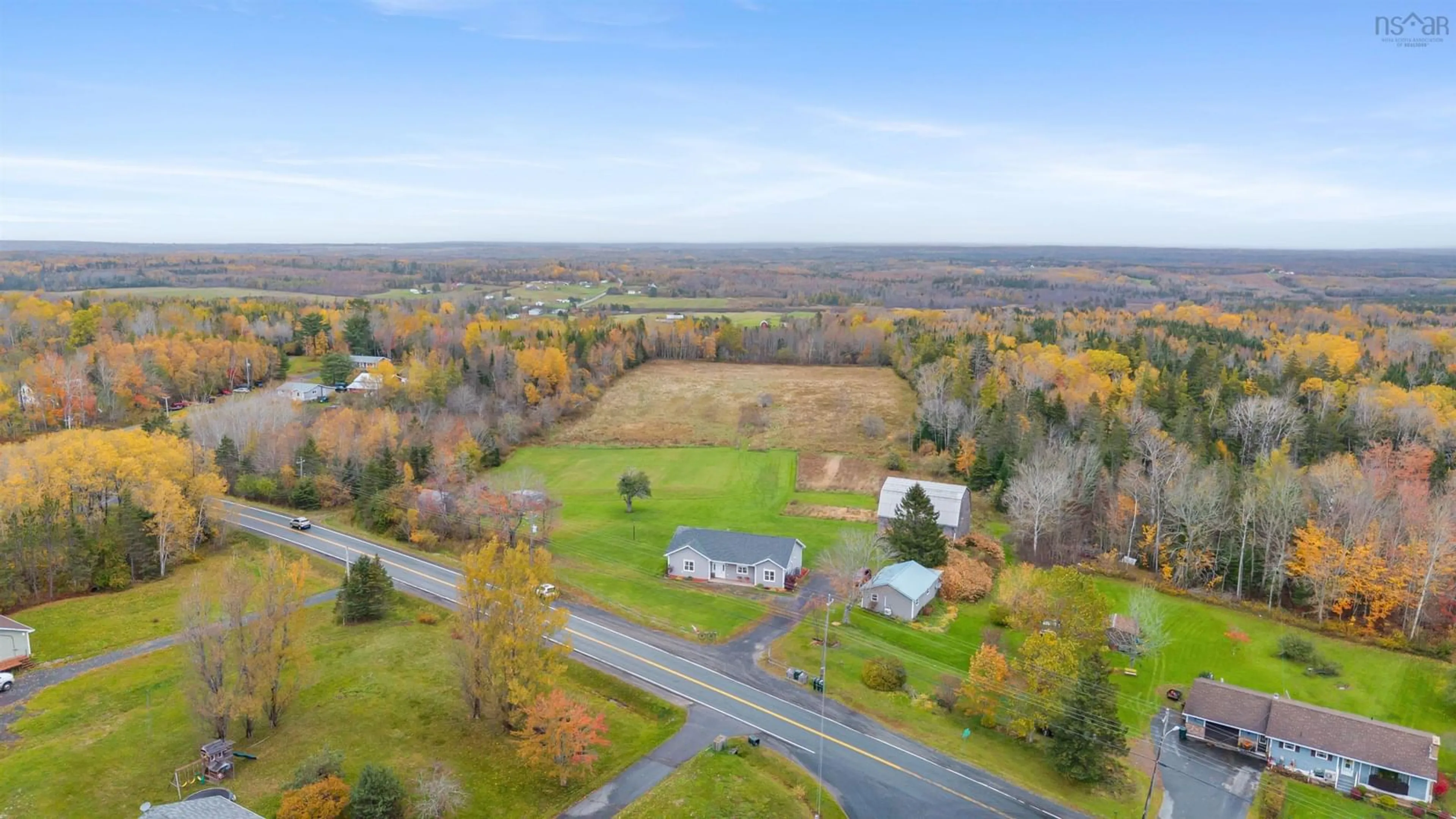 A pic from outside/outdoor area/front of a property/back of a property/a pic from drone, water/lake/river/ocean view for 6874 Highway 354, Kennetcook Nova Scotia B0N 1T0
