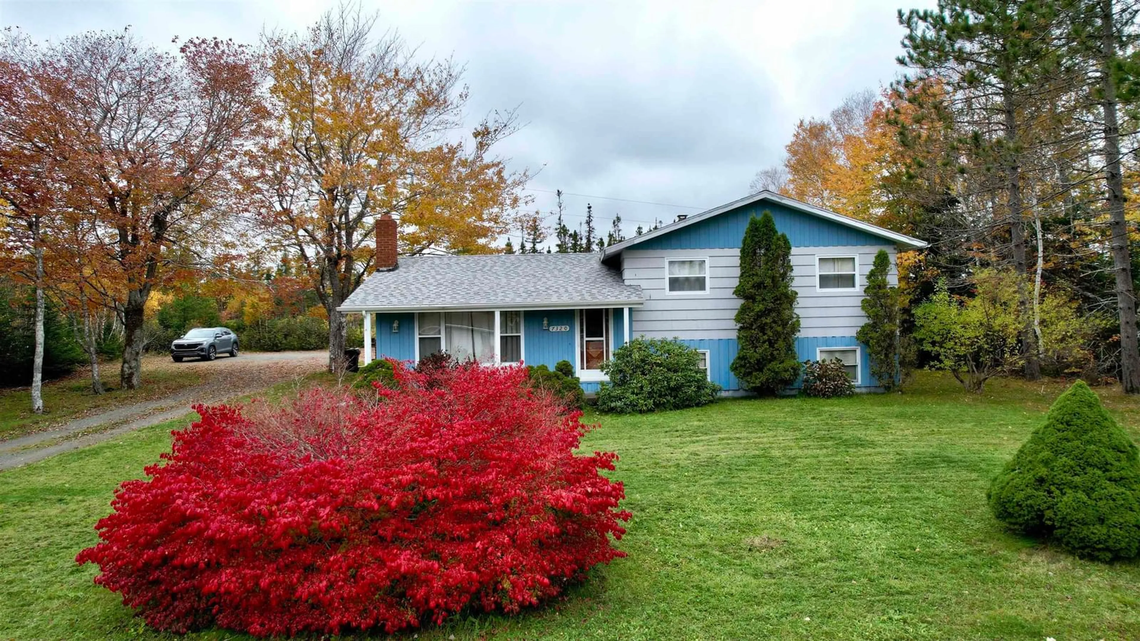 Home with vinyl exterior material, street for 7320 Hornes Rd, Albert Bridge Nova Scotia B1K 3B7