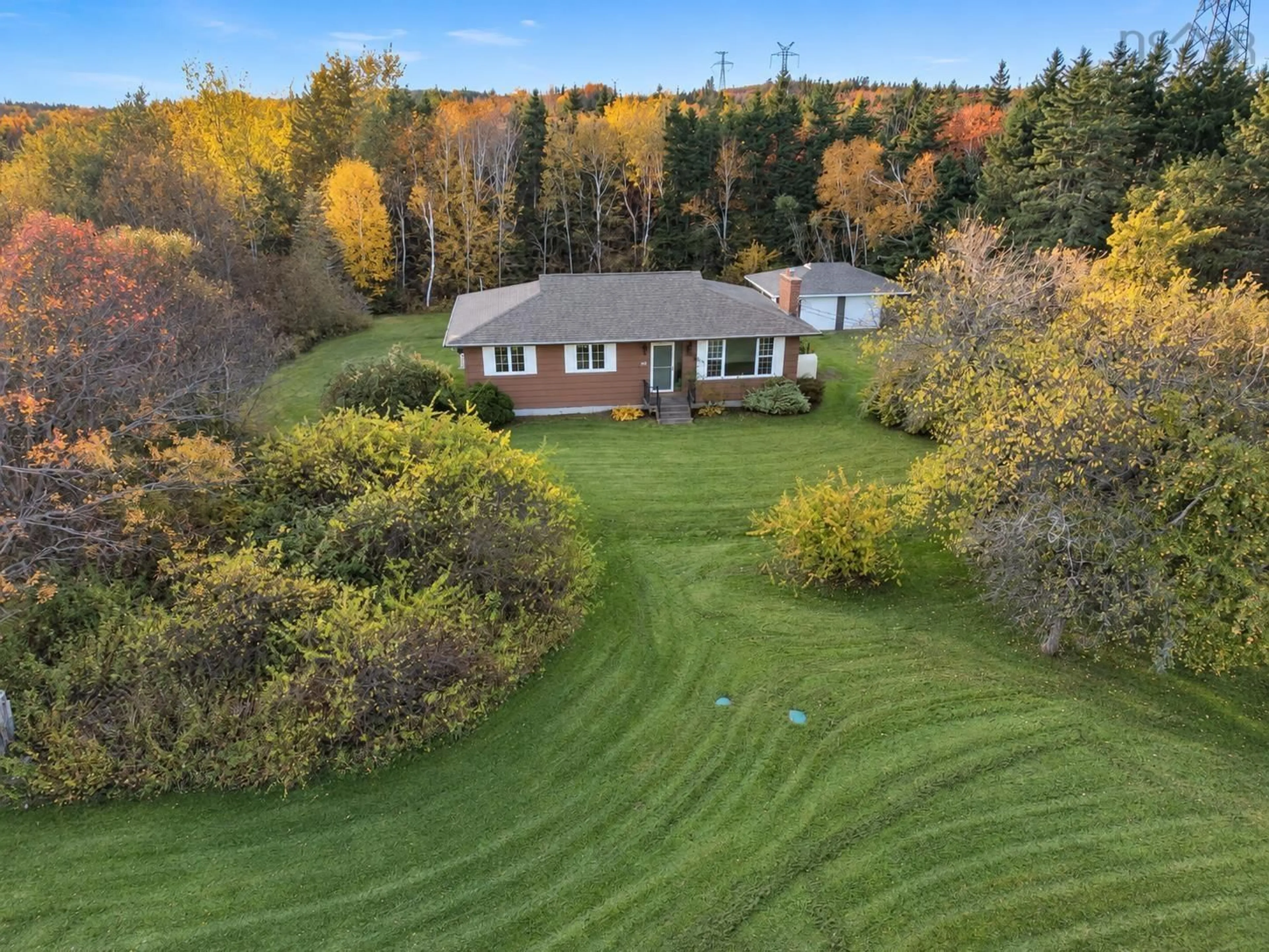 A pic from outside/outdoor area/front of a property/back of a property/a pic from drone, unknown for 49 Point Aconi Rd, Point Aconi Nova Scotia B1Y 3B2