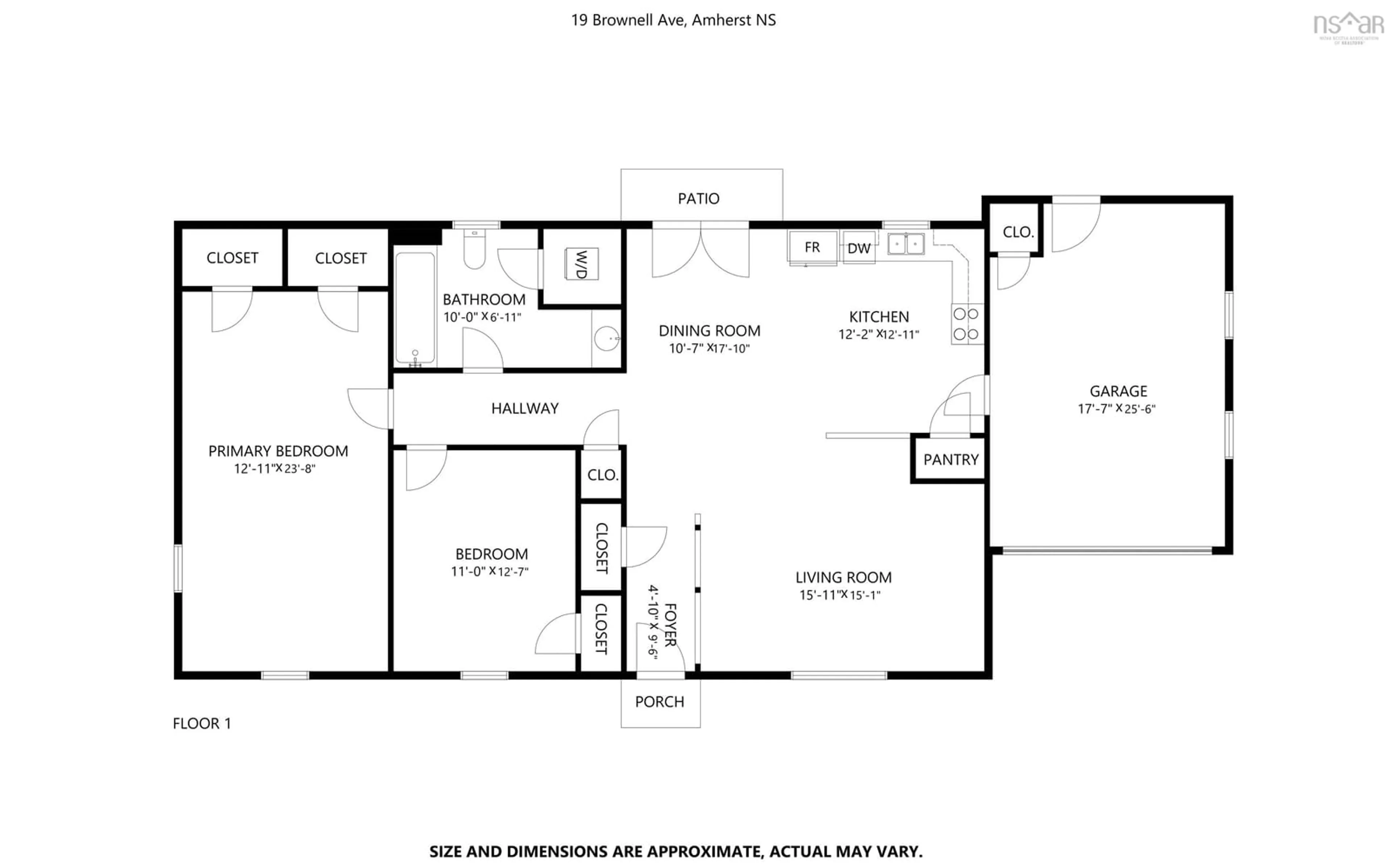Floor plan for 15/19 Brownell Ave, Amherst Nova Scotia B4H 1Z8