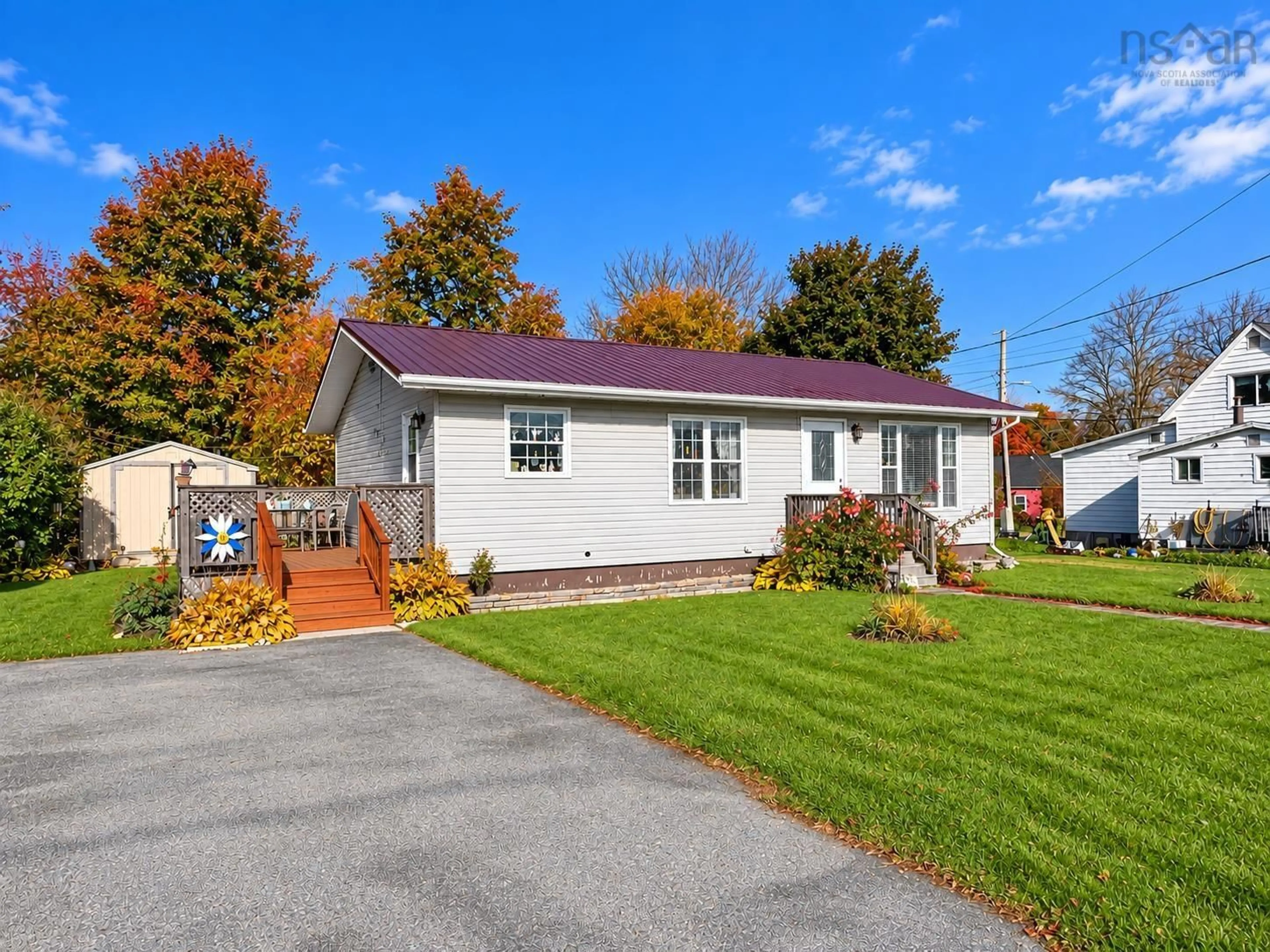 Home with vinyl exterior material, street for 48 Old Port Mouton Rd, Liverpool Nova Scotia B0T 1K0