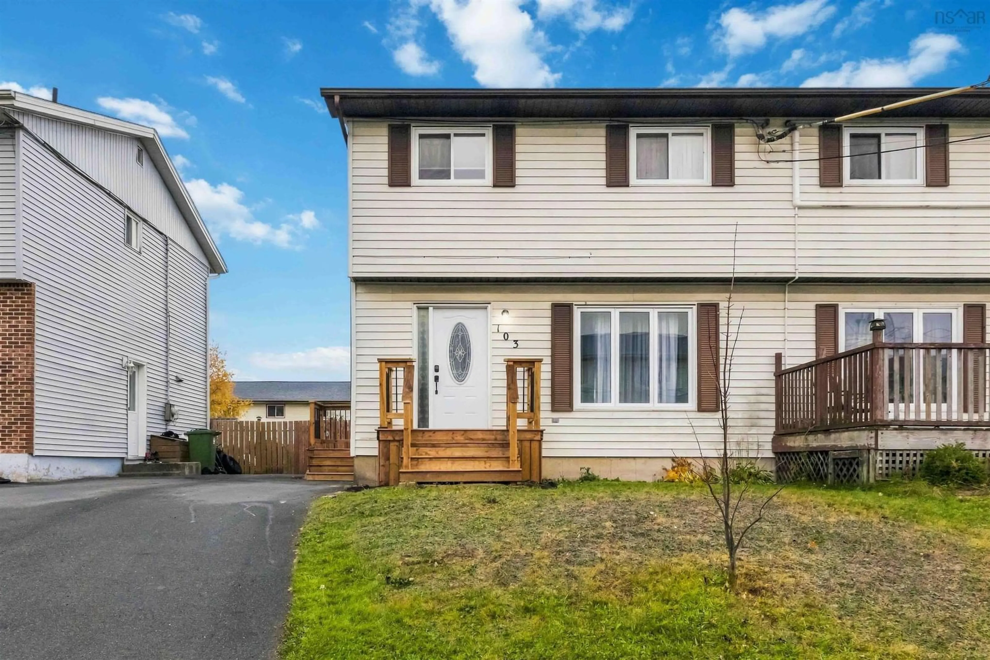 Home with vinyl exterior material, street for 103 Sami Dr, Lower Sackville Nova Scotia B4C 3S6
