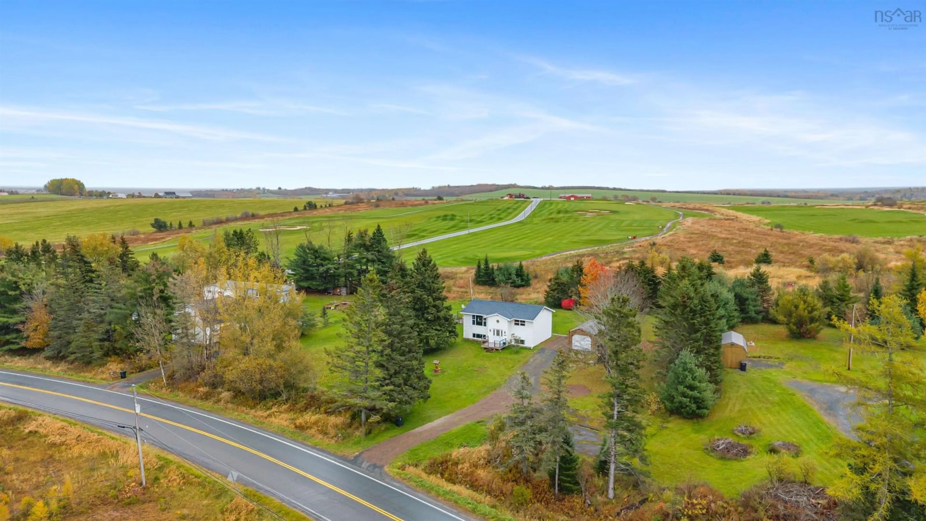 A pic from outside/outdoor area/front of a property/back of a property/a pic from drone, unknown for 14069 Highway 215, Rines Creek Nova Scotia B0N 2H0
