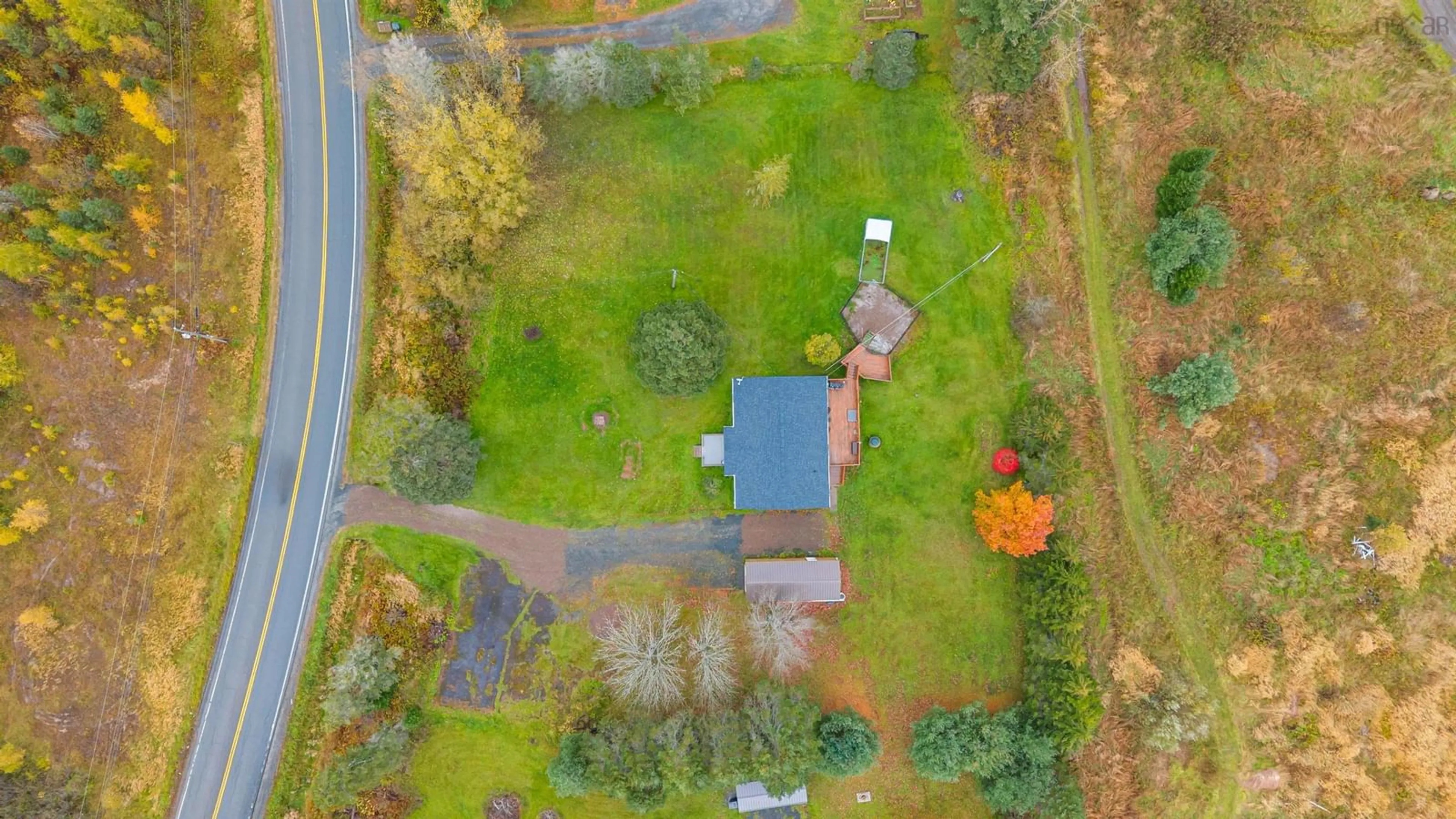 A pic from outside/outdoor area/front of a property/back of a property/a pic from drone, street for 14069 Highway 215, Rines Creek Nova Scotia B0N 2H0