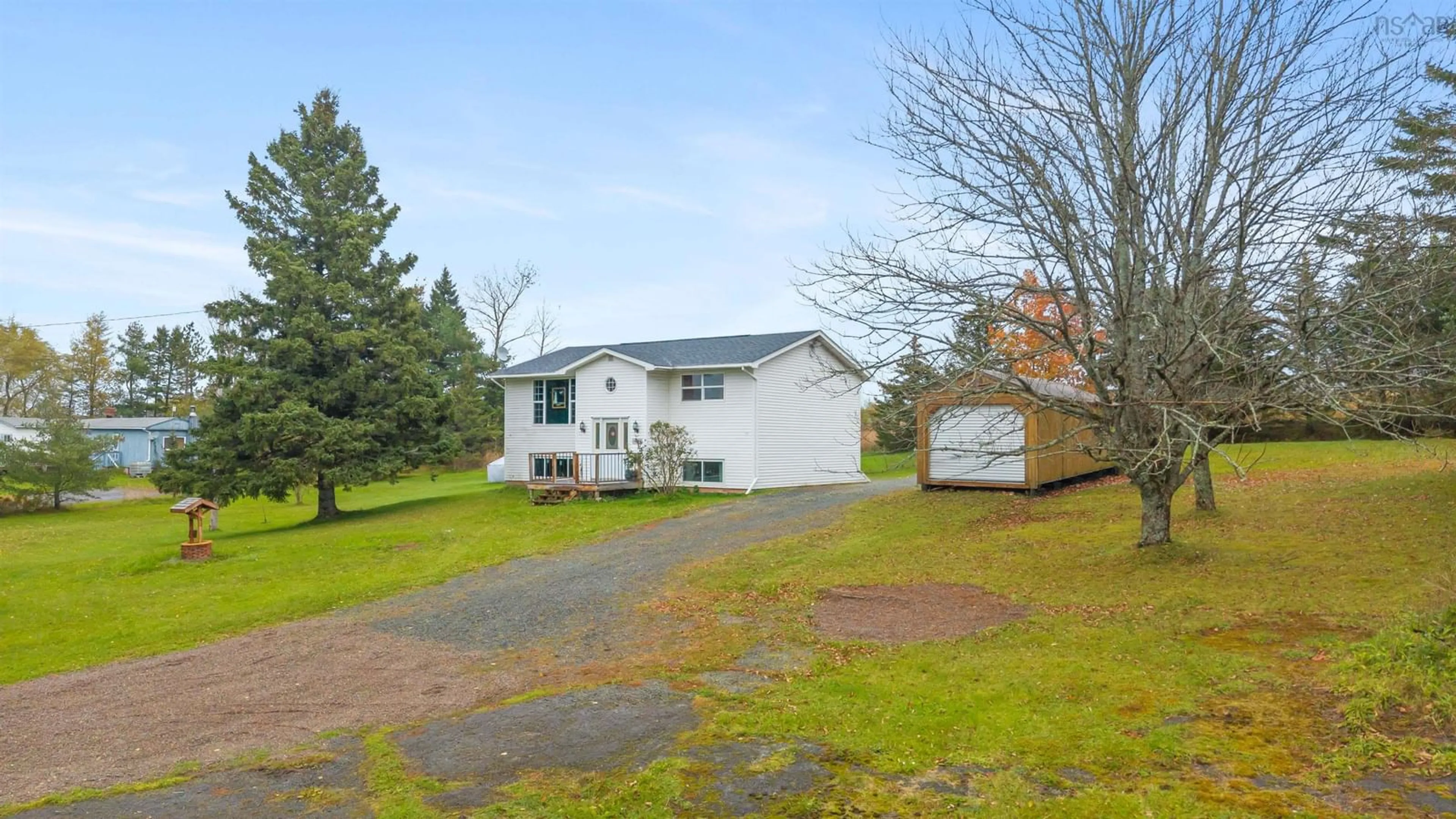 A pic from outside/outdoor area/front of a property/back of a property/a pic from drone, water/lake/river/ocean view for 14069 Highway 215, Rines Creek Nova Scotia B0N 2H0