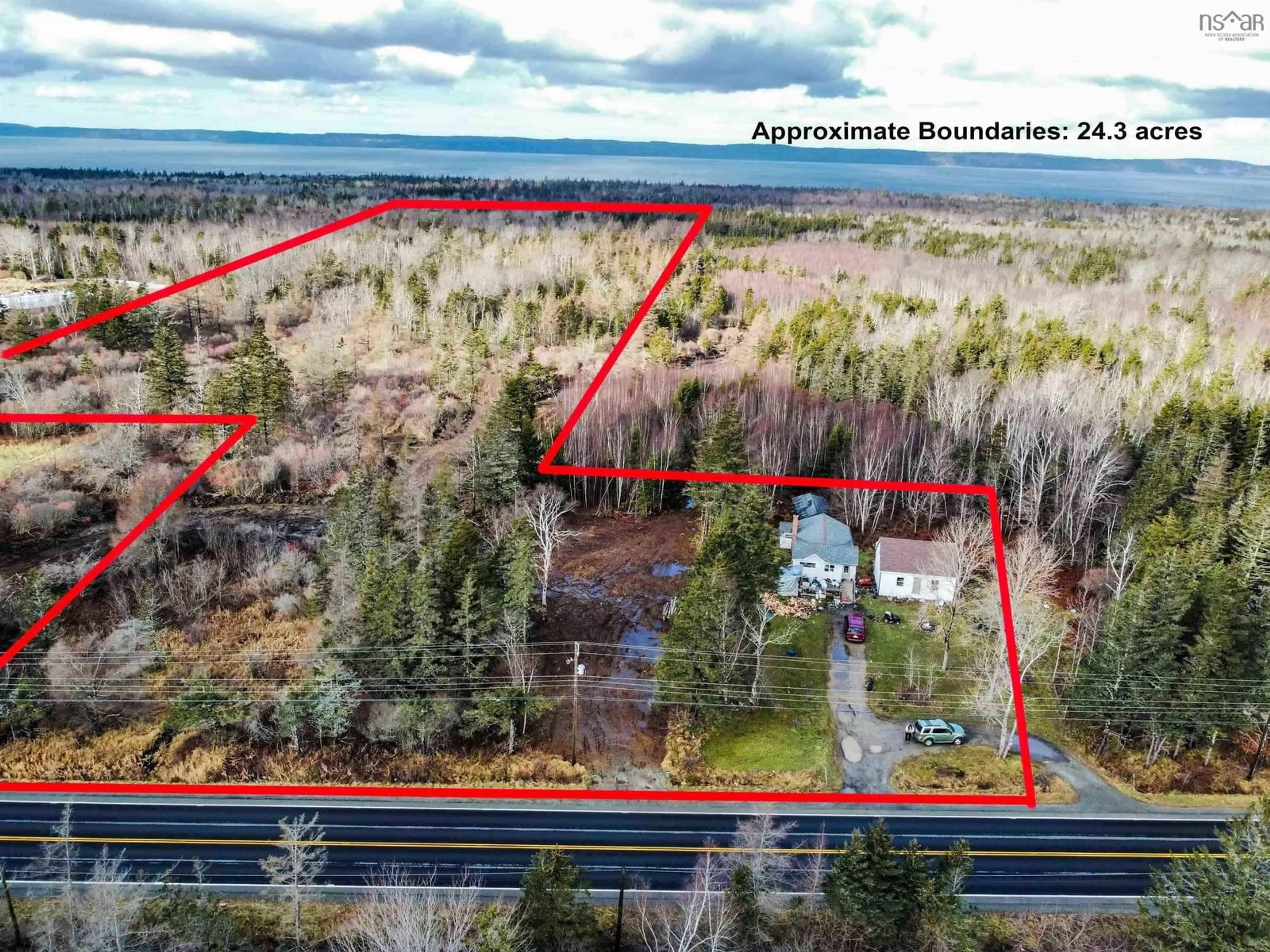 A pic from outside/outdoor area/front of a property/back of a property/a pic from drone, water/lake/river/ocean view for 5987 101 Highway, Ashmore Nova Scotia B0V 1A0