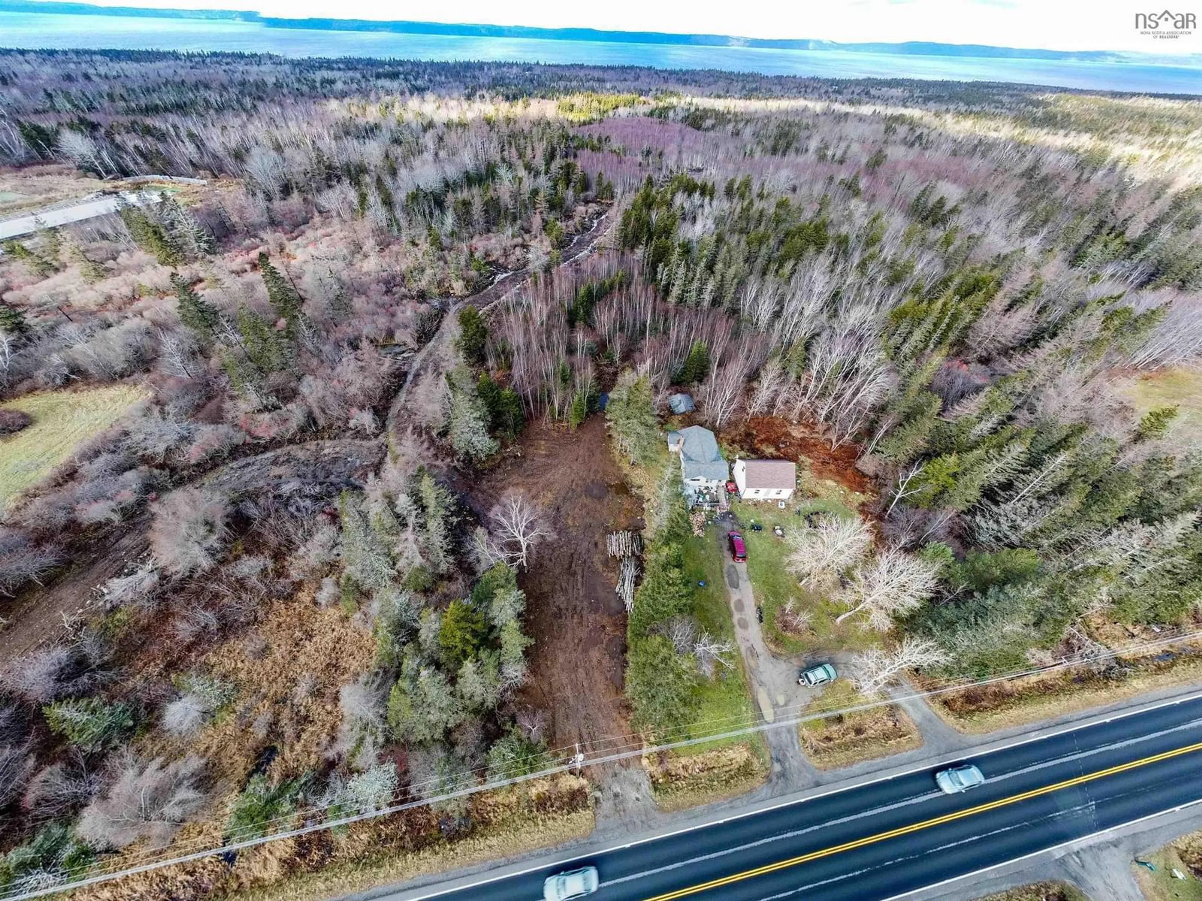 A pic from outside/outdoor area/front of a property/back of a property/a pic from drone, forest/trees view for 5987 101 Highway, Ashmore Nova Scotia B0V 1A0