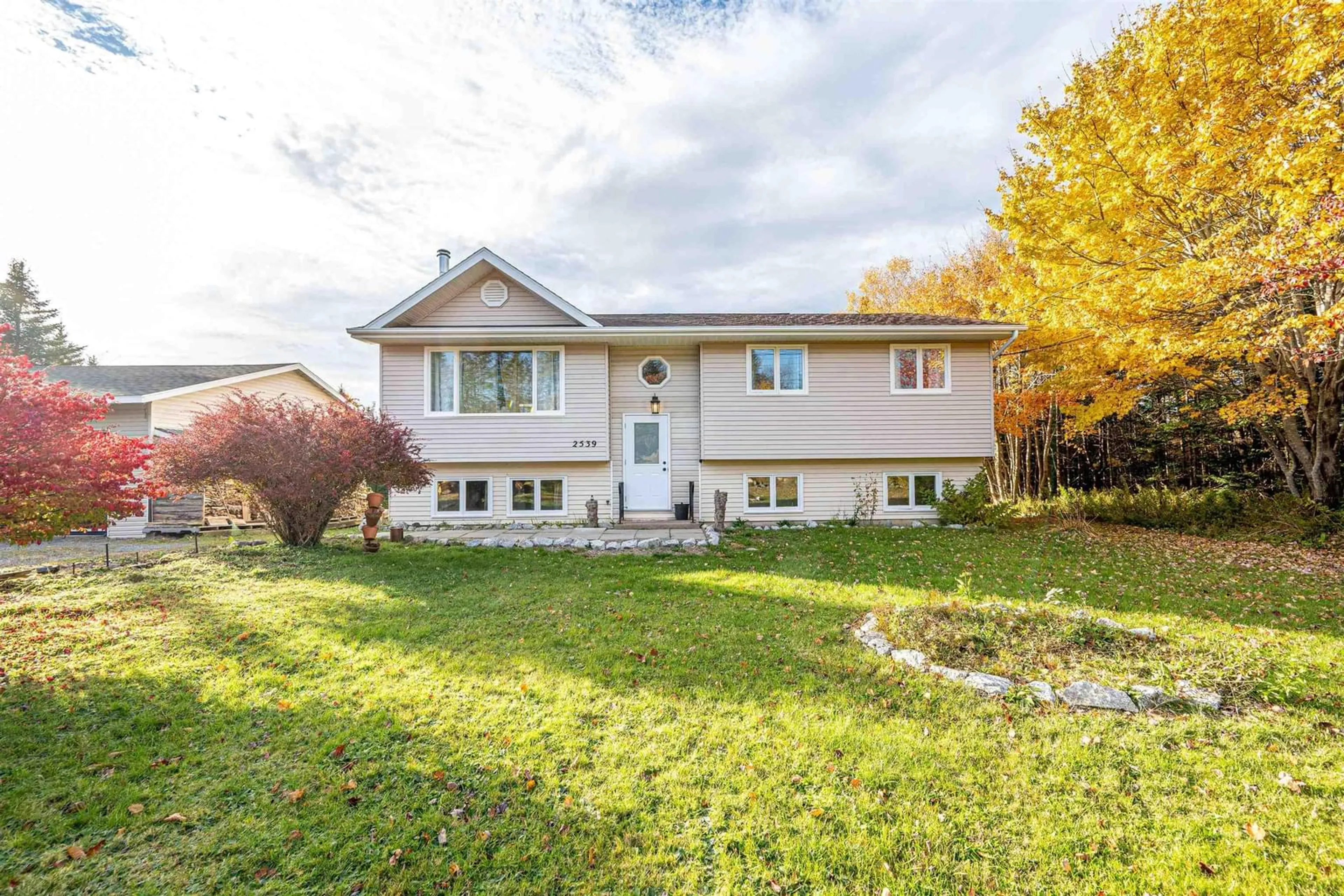 Home with vinyl exterior material, street for 2539 Prospect Rd, Hatchet Lake Nova Scotia B3T 1V3
