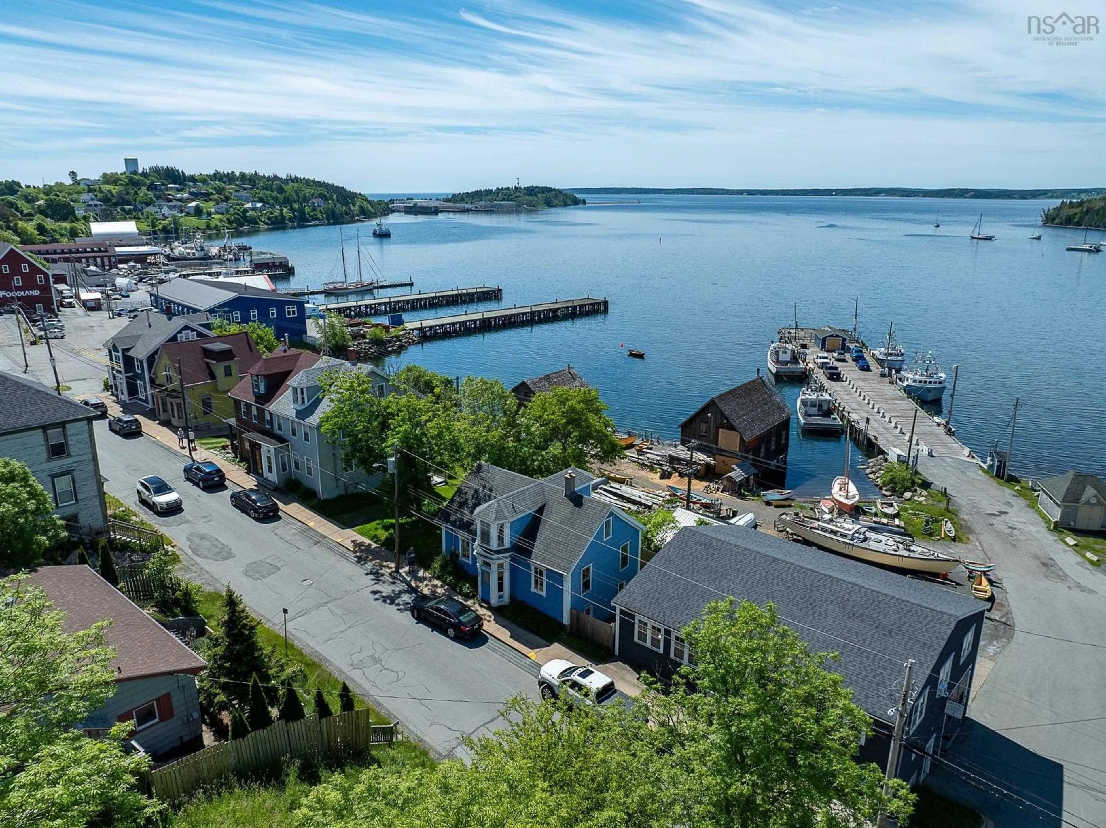 A pic from outside/outdoor area/front of a property/back of a property/a pic from drone, water/lake/river/ocean view for 201 Montague St, Lunenburg Nova Scotia B0J 2C0