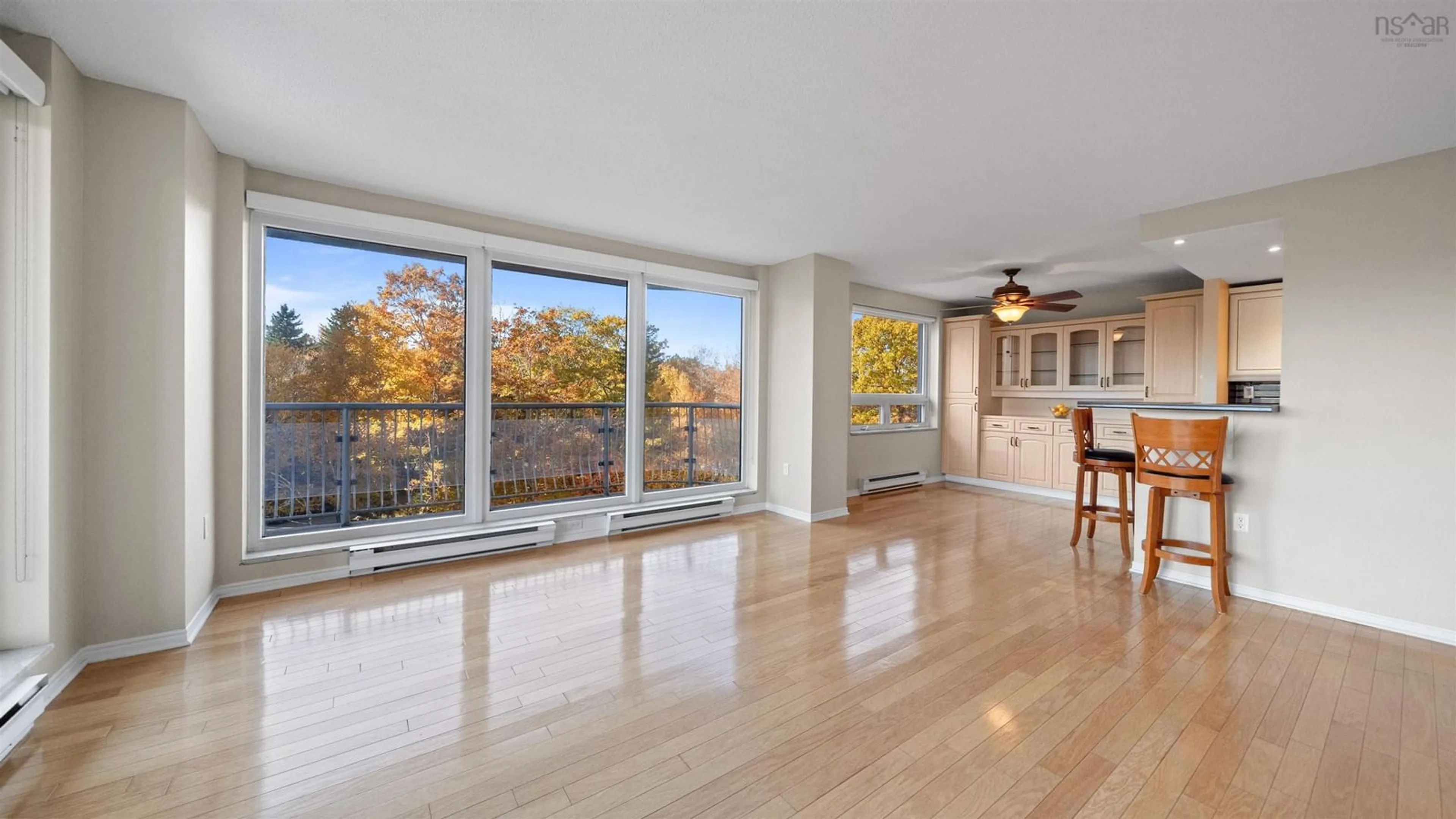 Open concept kitchen, wood/laminate floor for 30 Brookdale Cres #408, Dartmouth Nova Scotia B3A 4T7