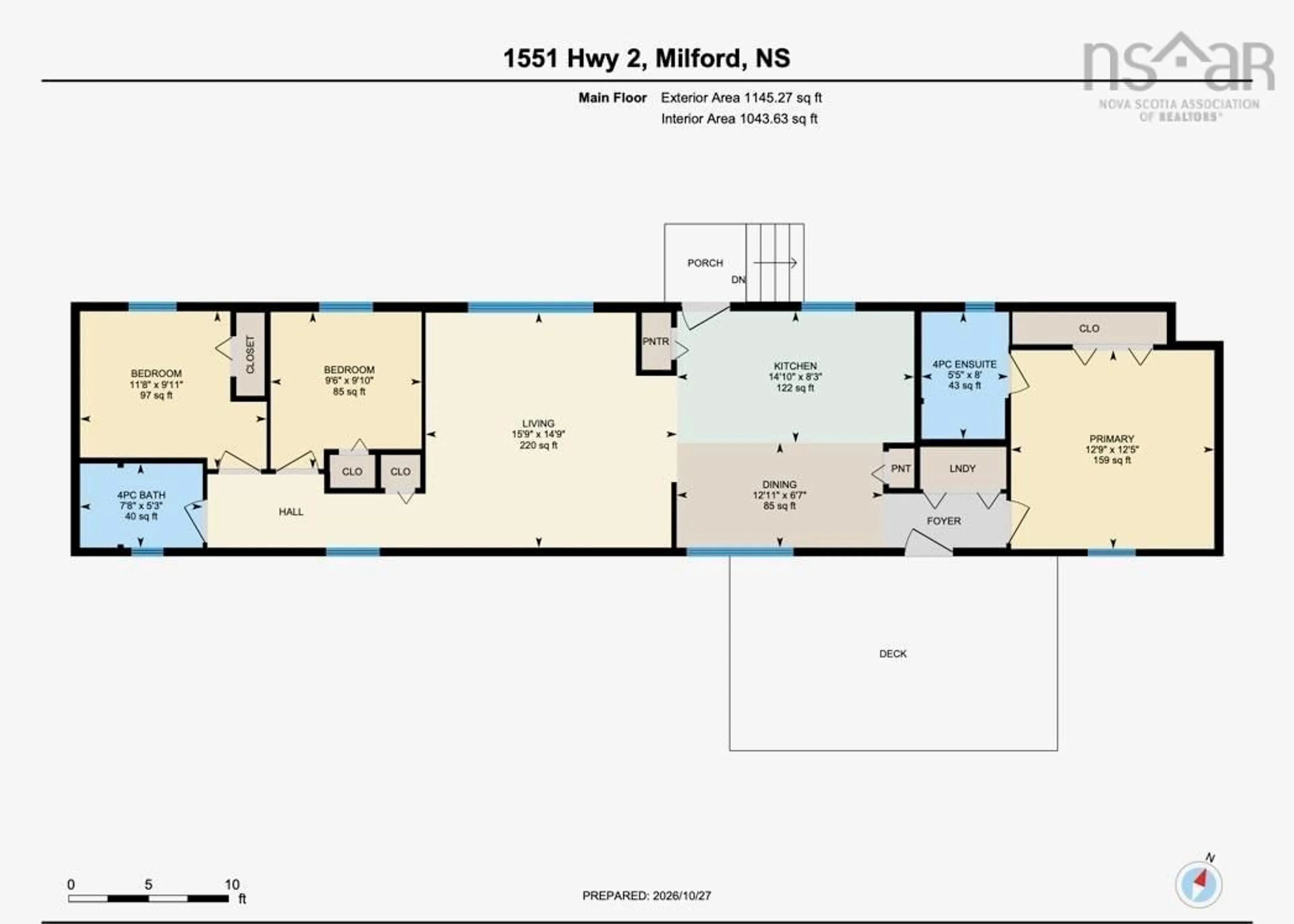 Floor plan for 1551 Highway #2, Milford Nova Scotia B0N 1Y0