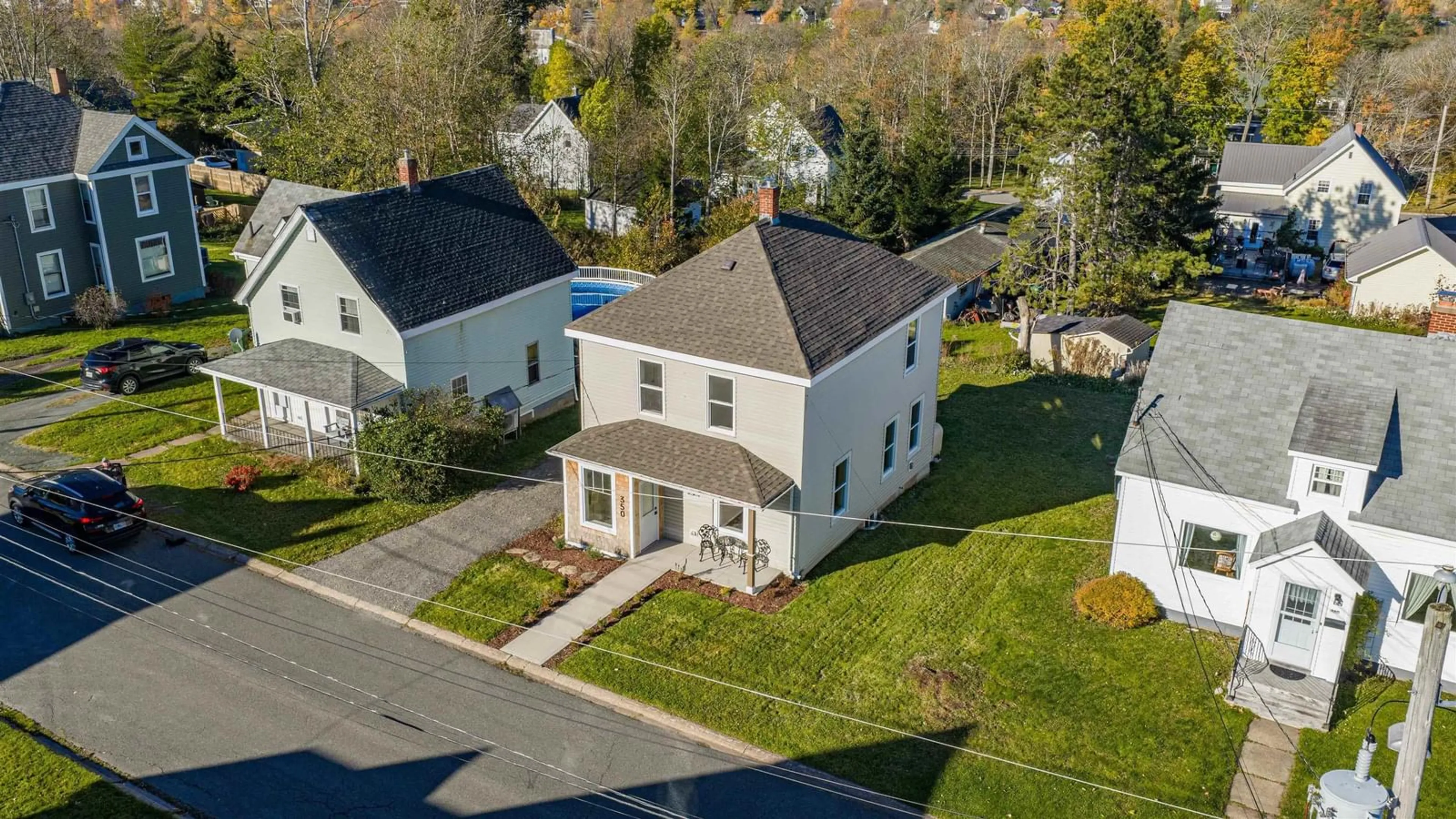A pic from outside/outdoor area/front of a property/back of a property/a pic from drone, street for 350 Branch St, New Glasgow Nova Scotia B2H 3A4