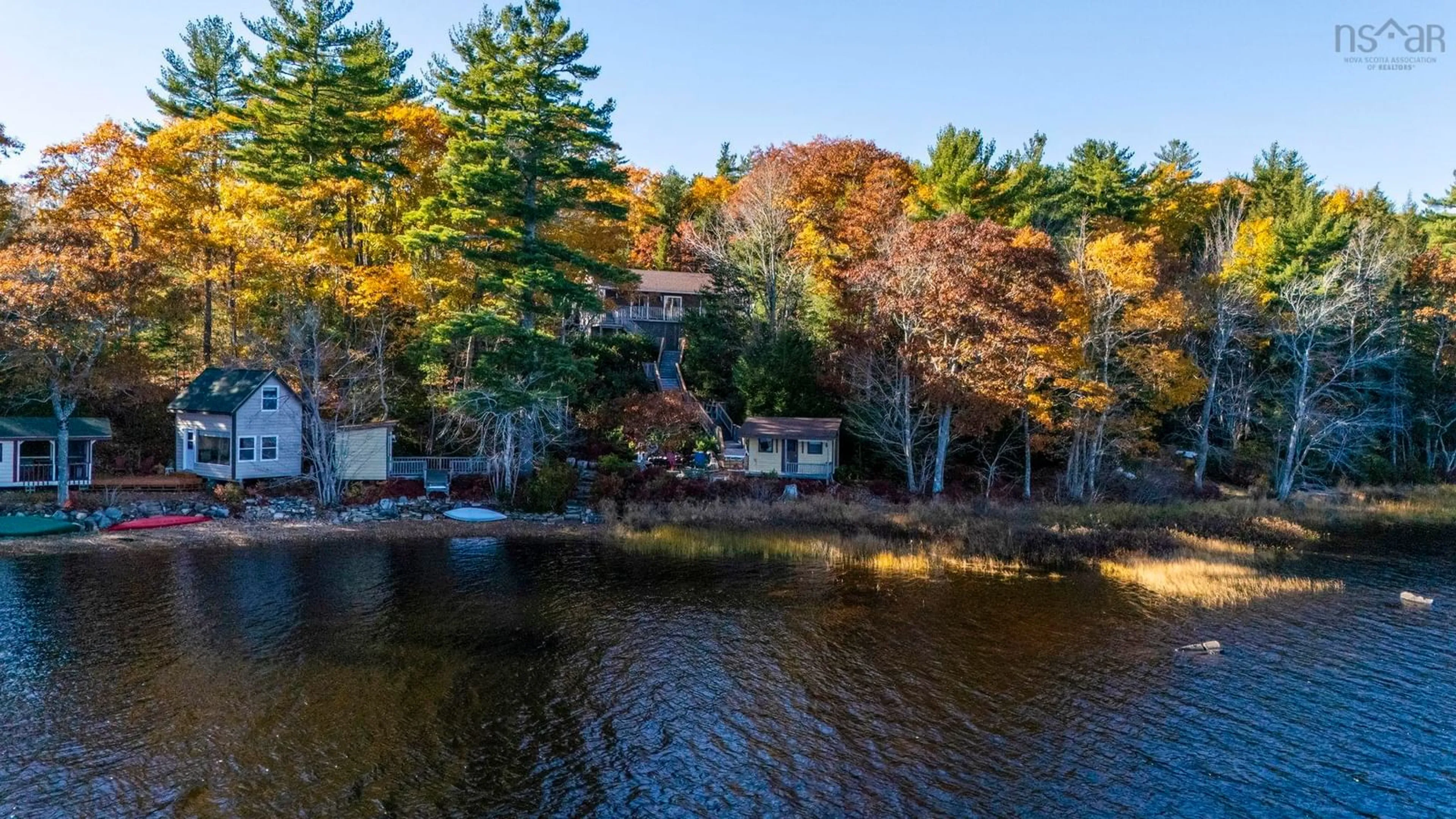 A pic from outside/outdoor area/front of a property/back of a property/a pic from drone, water/lake/river/ocean view for 928 Salmon Bay Dr, Greenfield Nova Scotia B0T 1E0