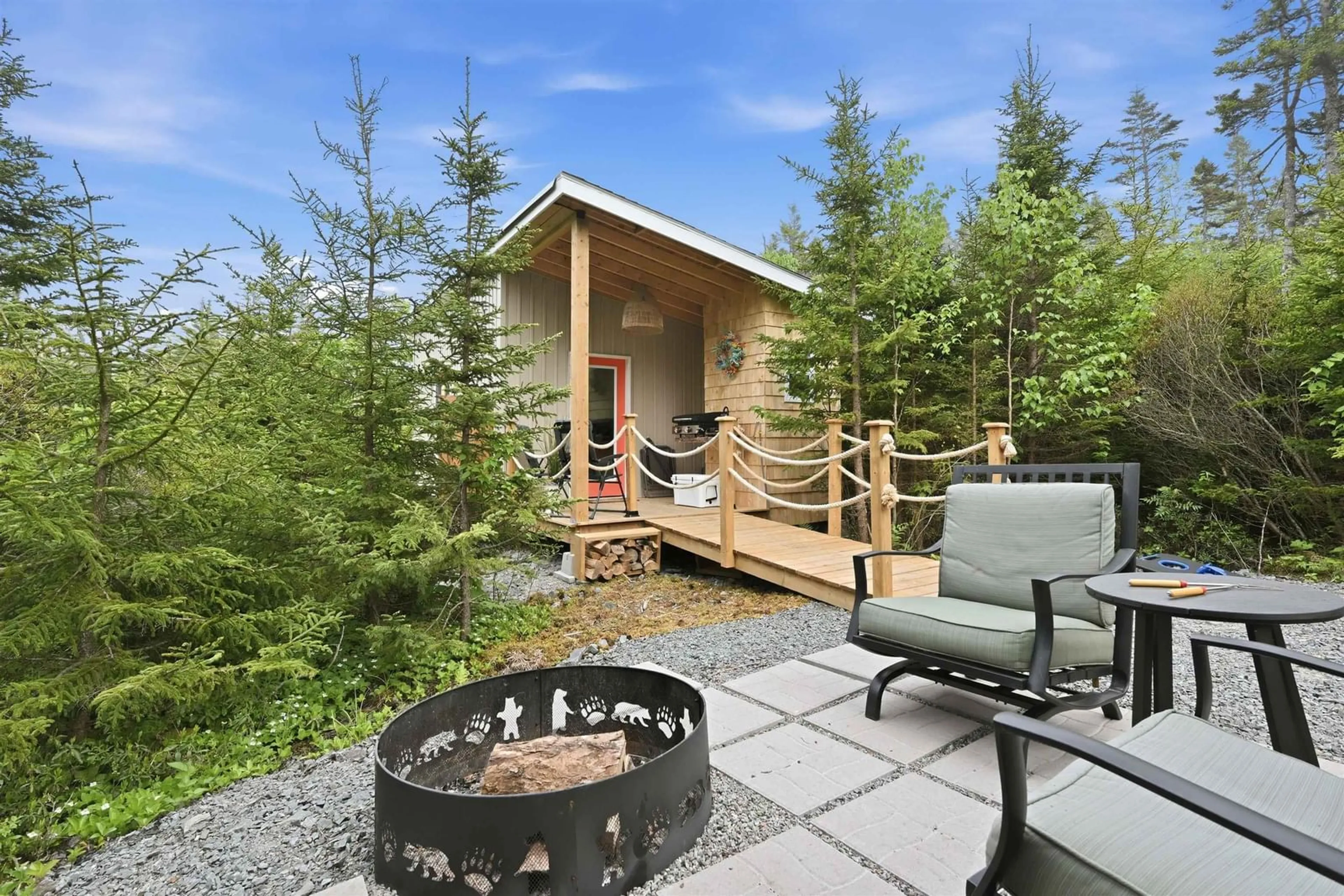 Patio, forest/trees view for 95 Upper Kingsburg Rd, Kingsburg Nova Scotia B0J 2X0