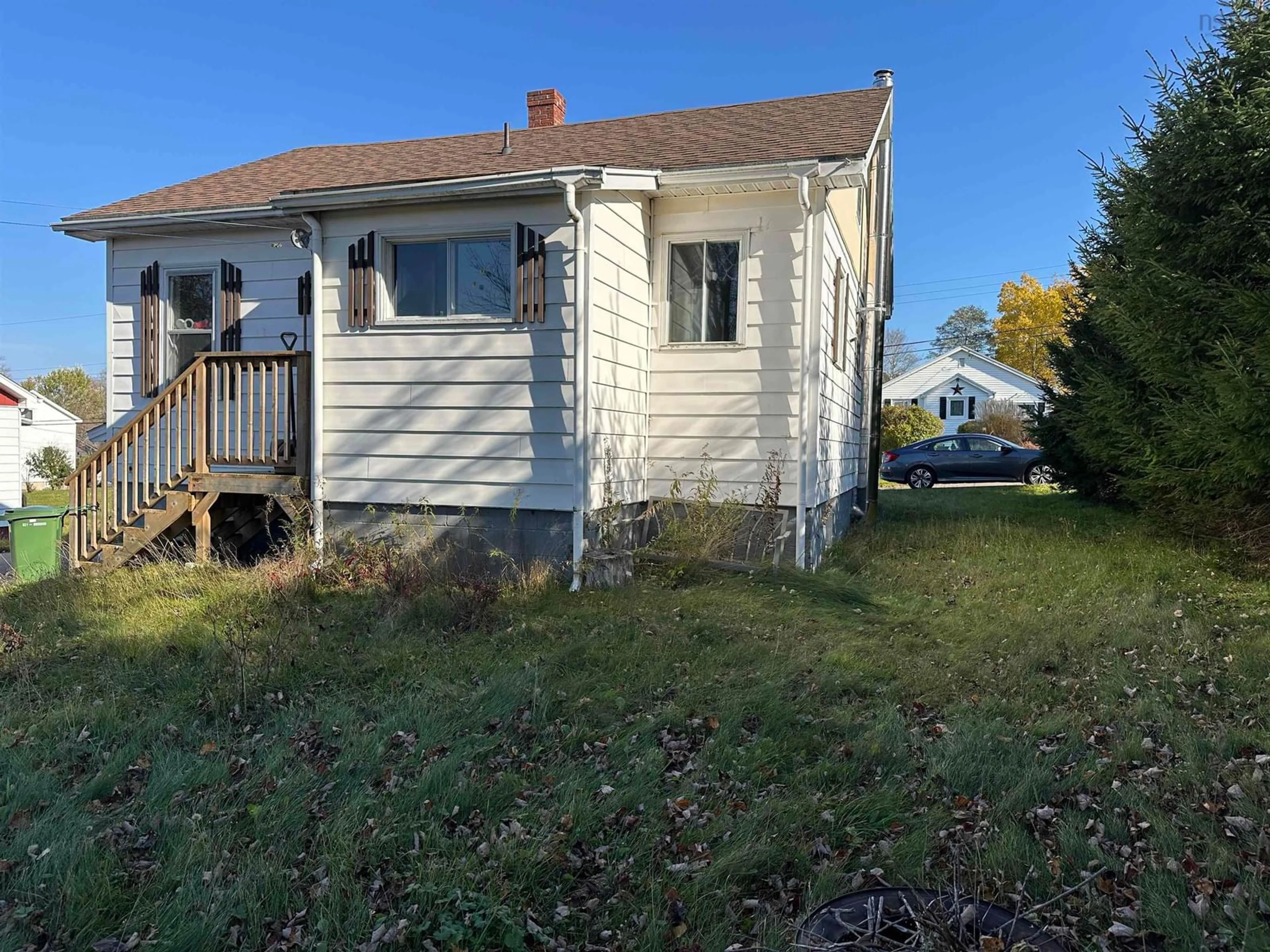 A pic from outside/outdoor area/front of a property/back of a property/a pic from drone, street for 8 Beverly Ave, Salmon River Nova Scotia B2N 4Y6