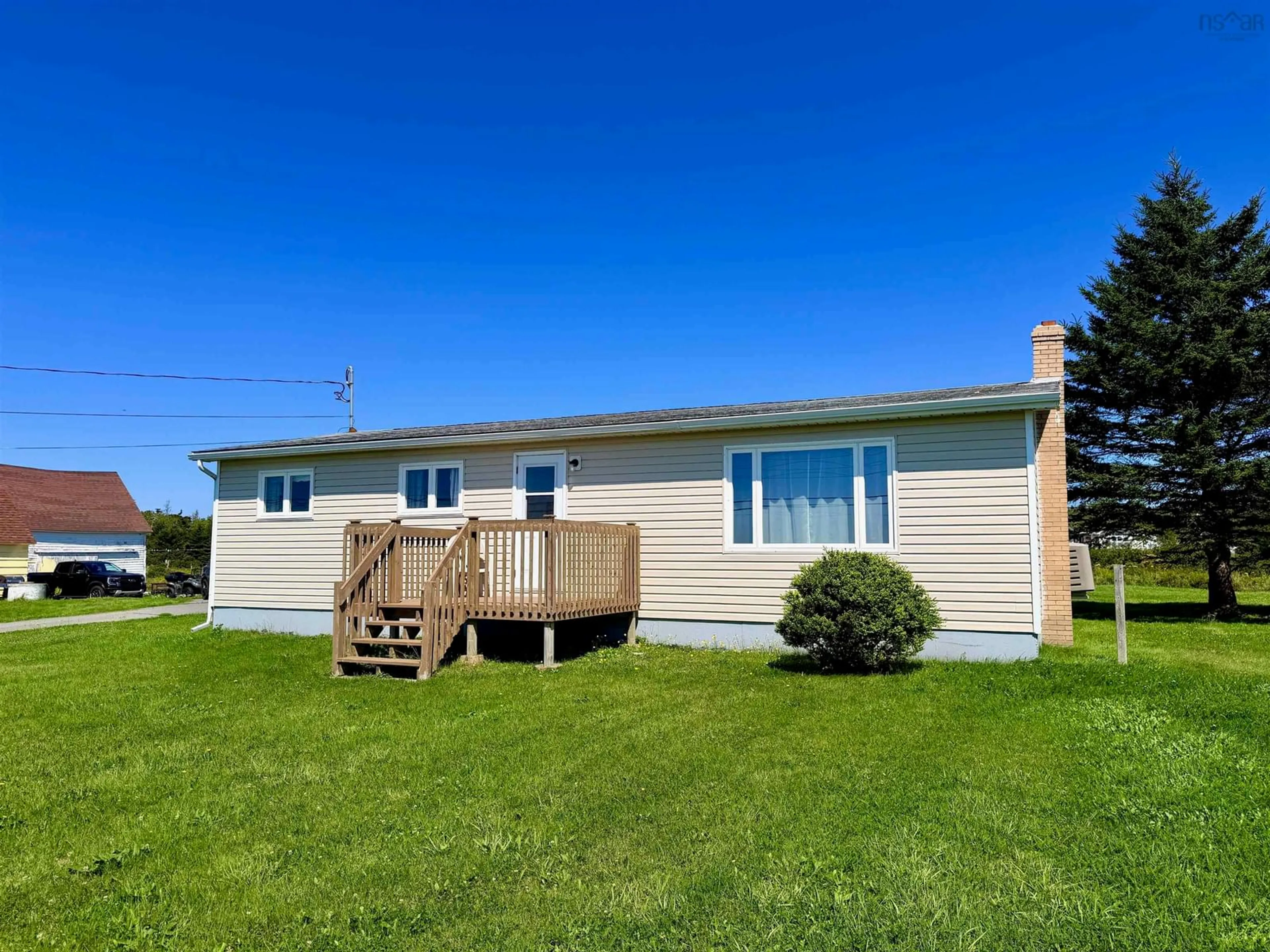 A pic from outside/outdoor area/front of a property/back of a property/a pic from drone, water/lake/river/ocean view for 1798 Highway 3, East Pubnico Nova Scotia B0W 2W0