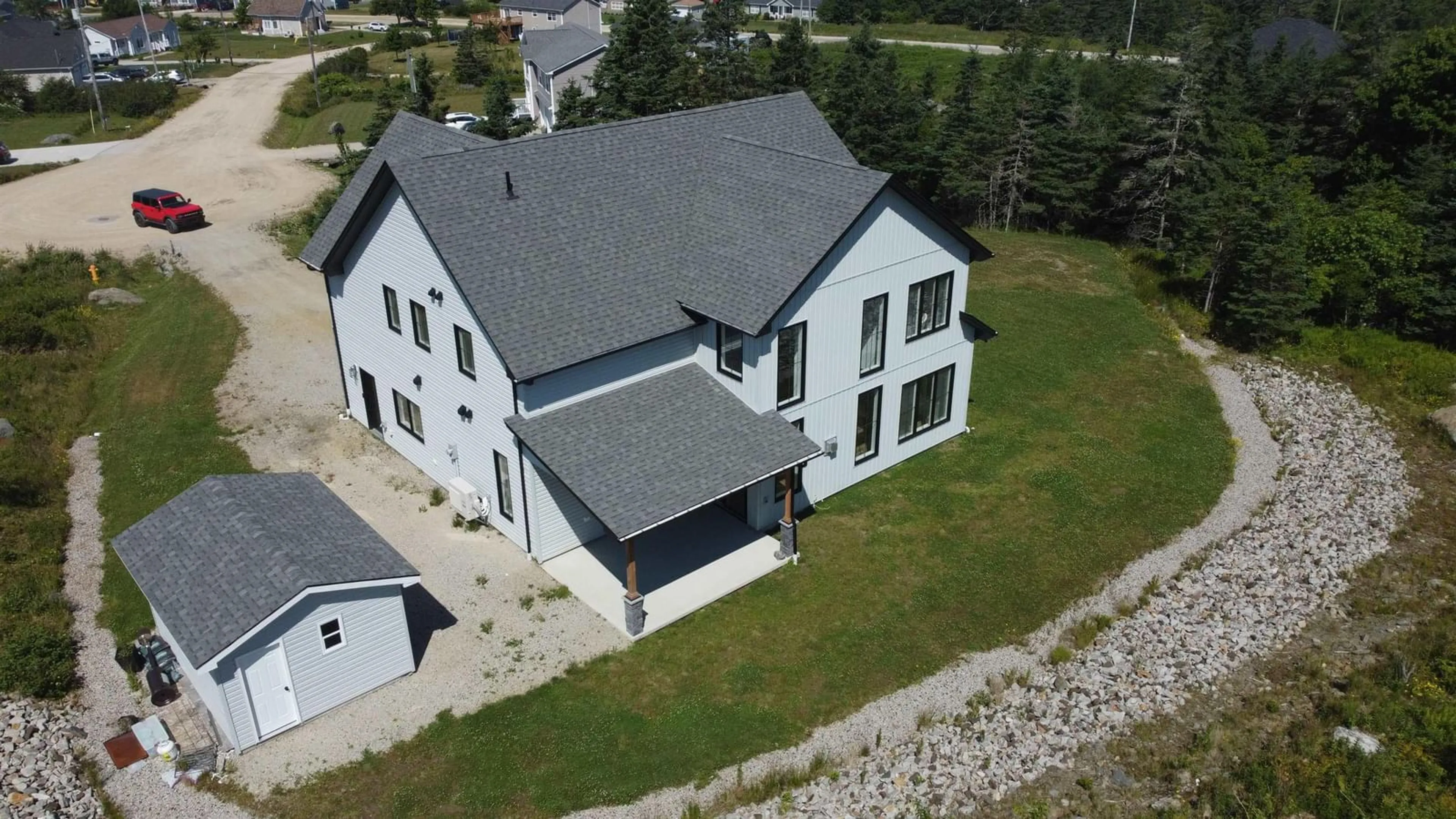 A pic from outside/outdoor area/front of a property/back of a property/a pic from drone, building for 35 Seeland Ave, Brooklyn Nova Scotia B5A 0E2