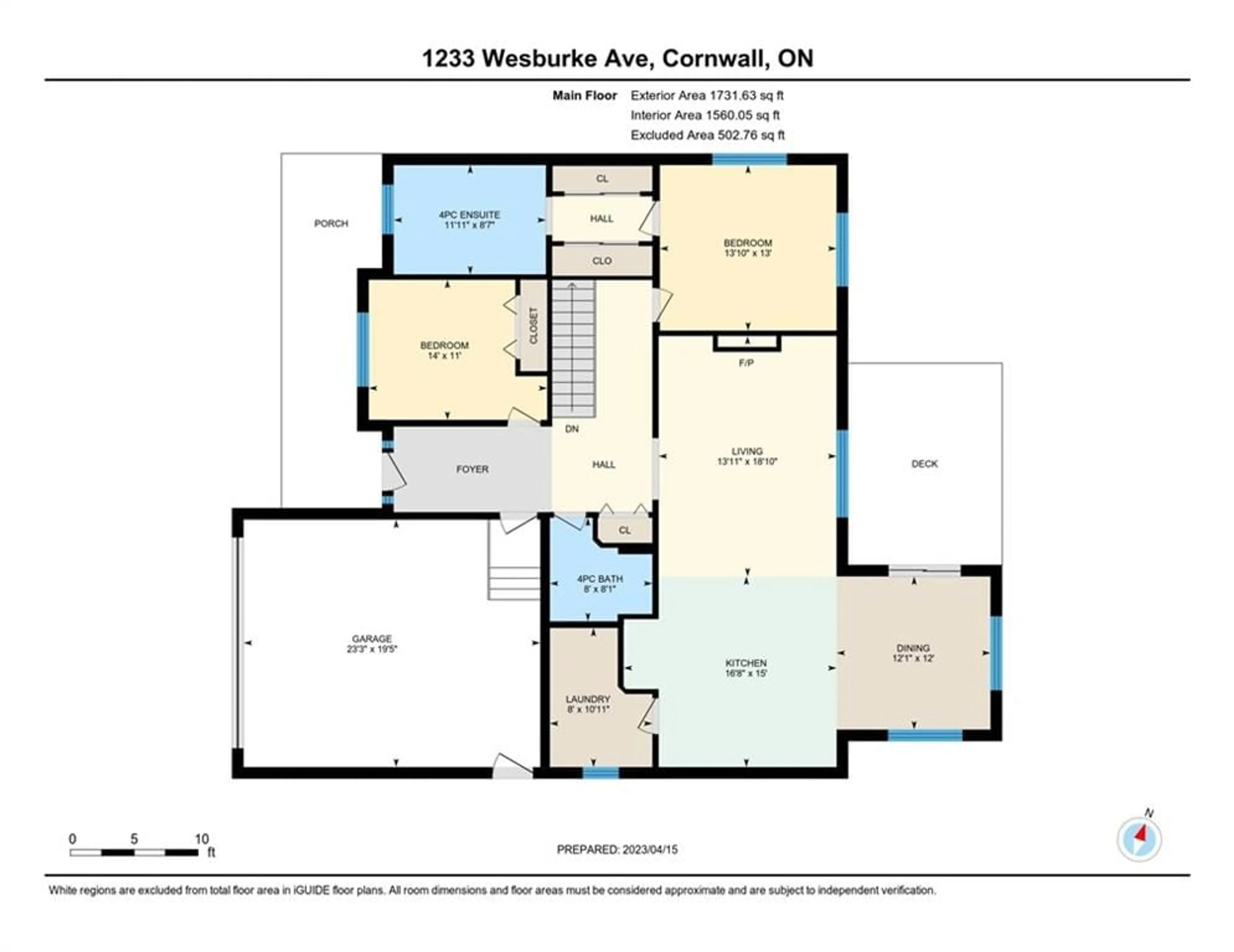 Floor plan for 1233 WESBURKE Ave, Cornwall Ontario K6J 5V3