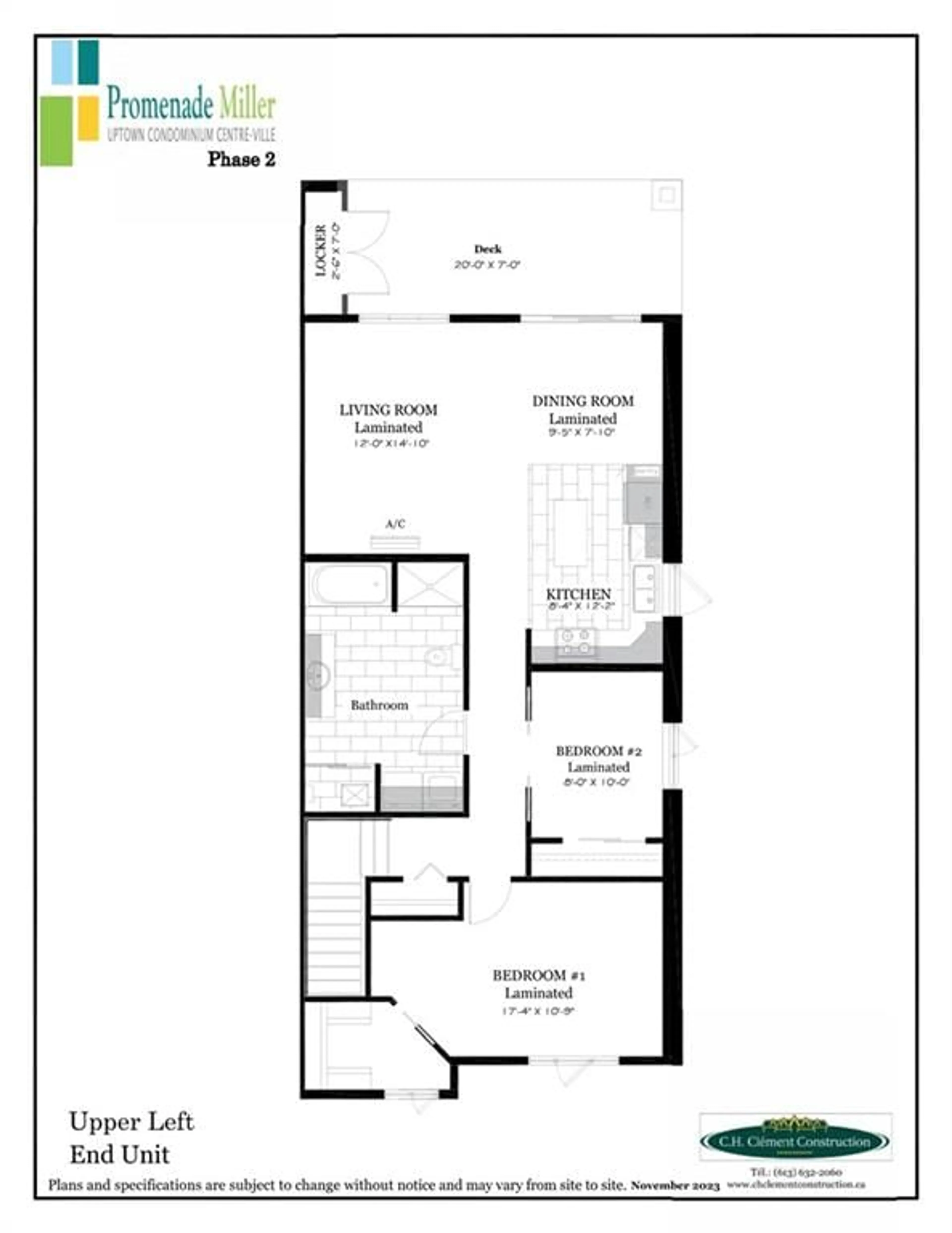 Floor plan for U6-2.0 WATER St, Cornwall Ontario K6H 0G2