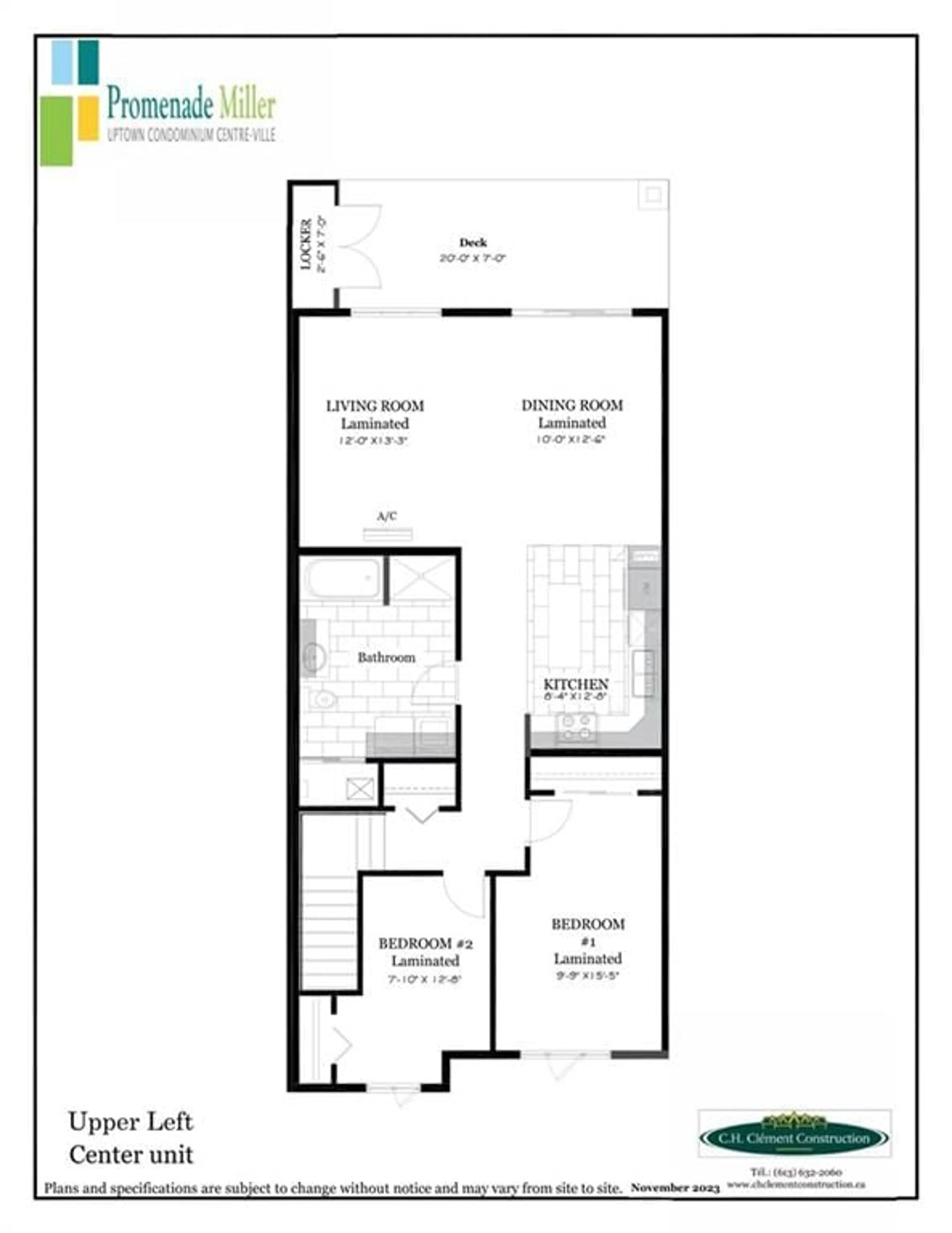 Floor plan for U9-2.0 WATER St, Cornwall Ontario K6H 0G2