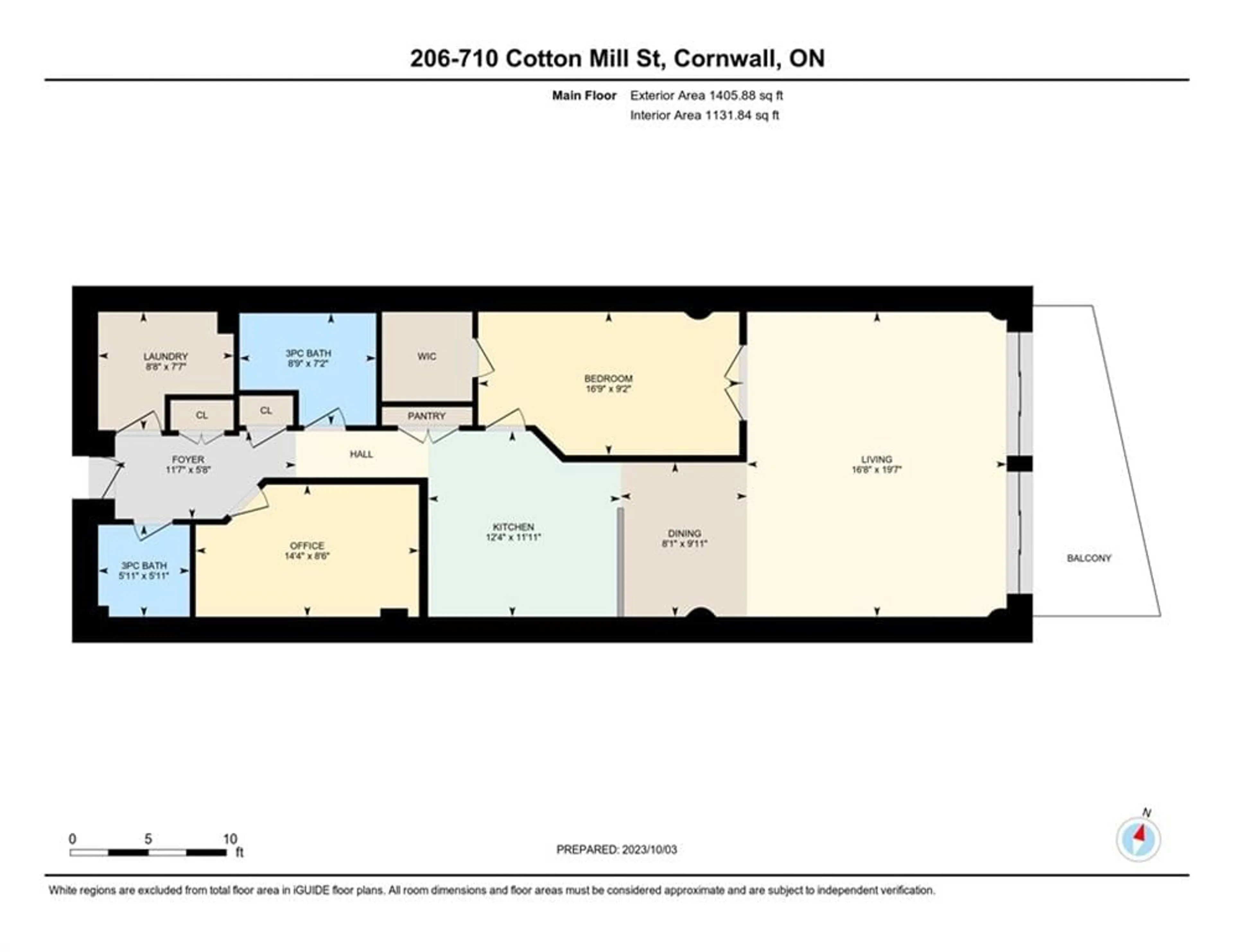 Floor plan for 710 COTTON MILL St #206, Cornwall Ontario K6H 7L3