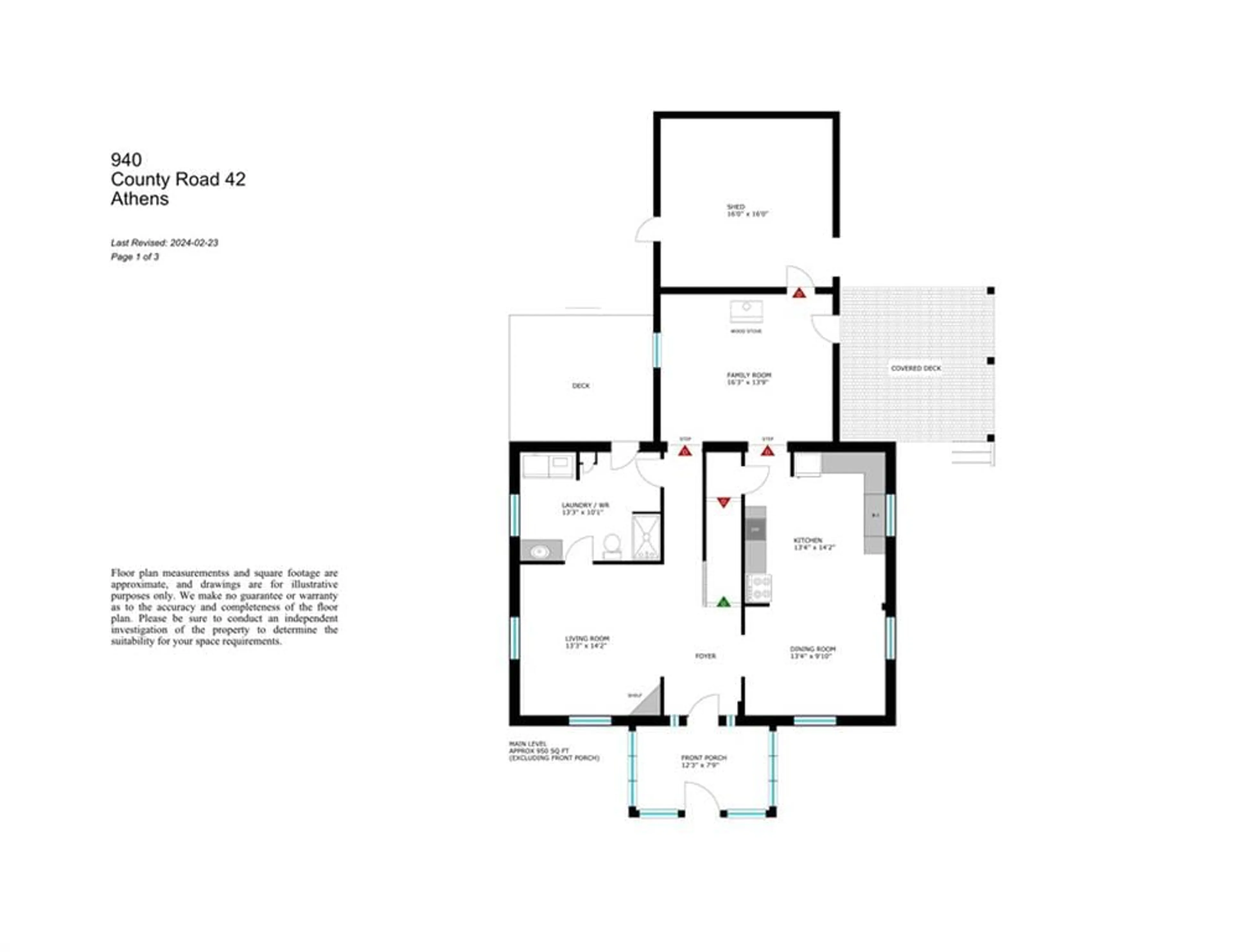 Floor plan for 940 COUNTY ROAD 42 Rd, Athens Ontario K0E 1B0