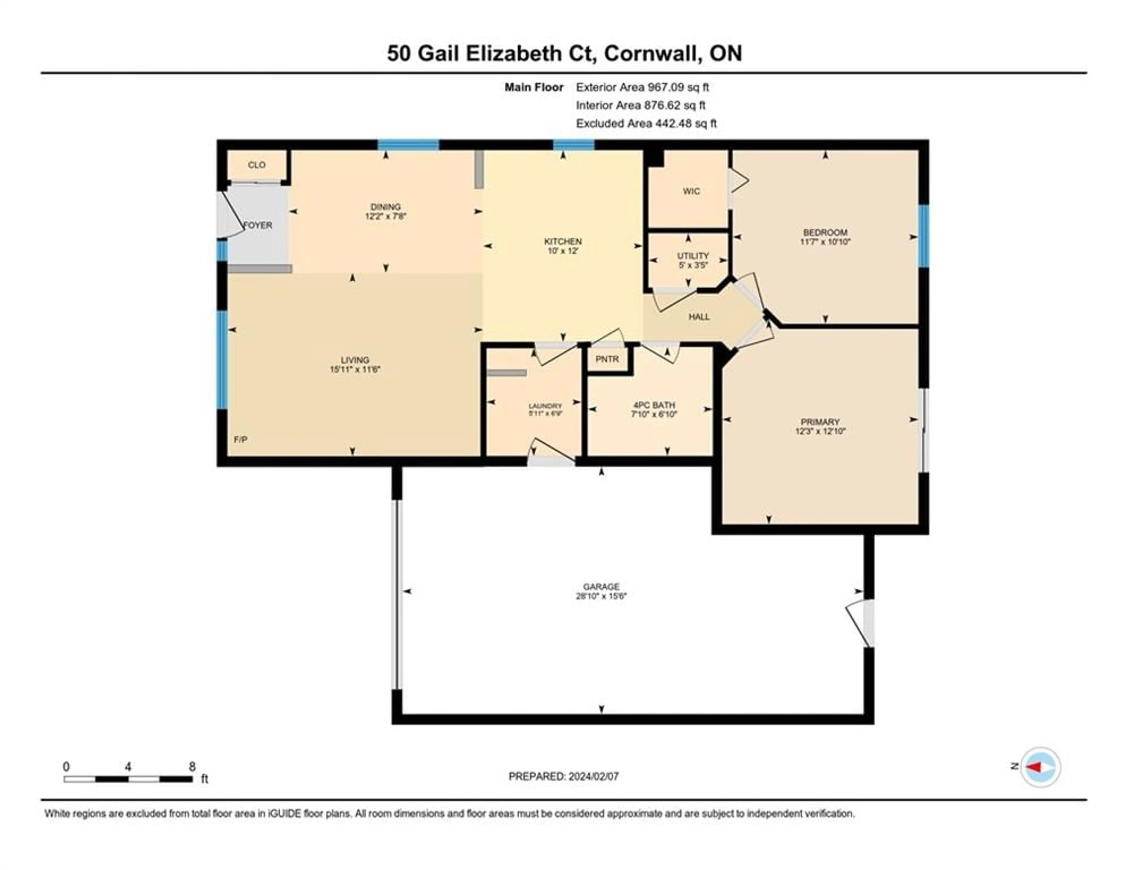 Floor plan for 50 GAIL ELIZABETH Crt, Cornwall Ontario K6H 0A7