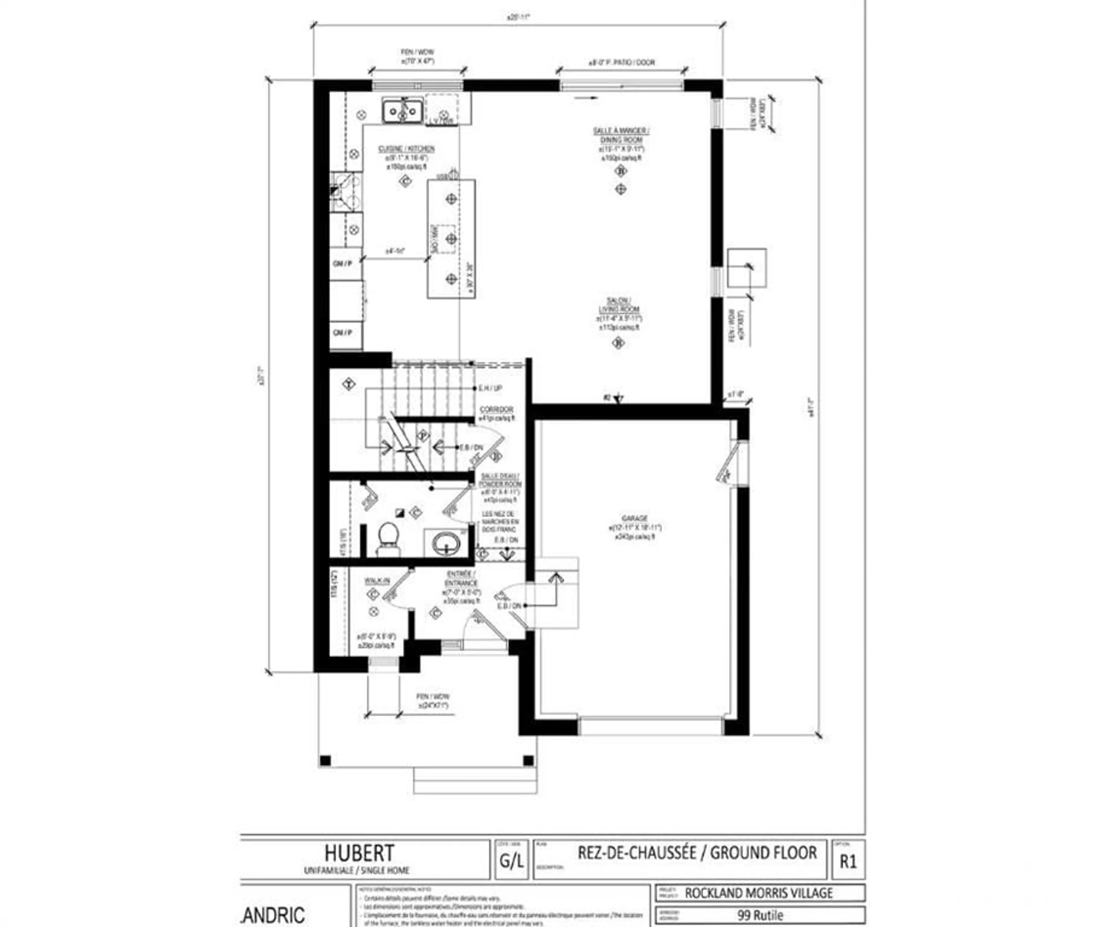 Floor plan for 99 RUTILE St, Rockland Ontario K4K 0M6