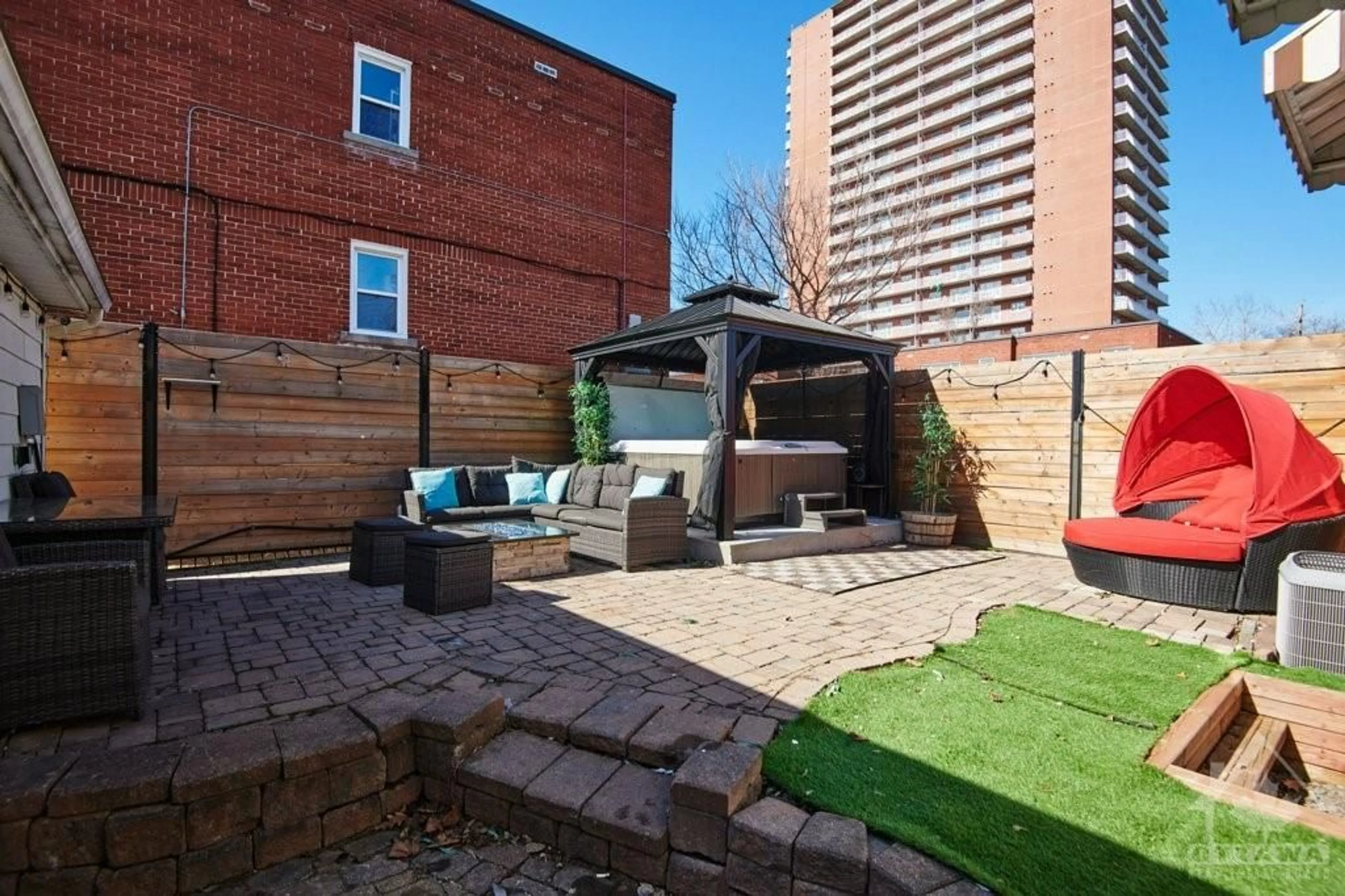 Patio, the fenced backyard for 634 KIRKWOOD Ave, Ottawa Ontario K1Z 5X7