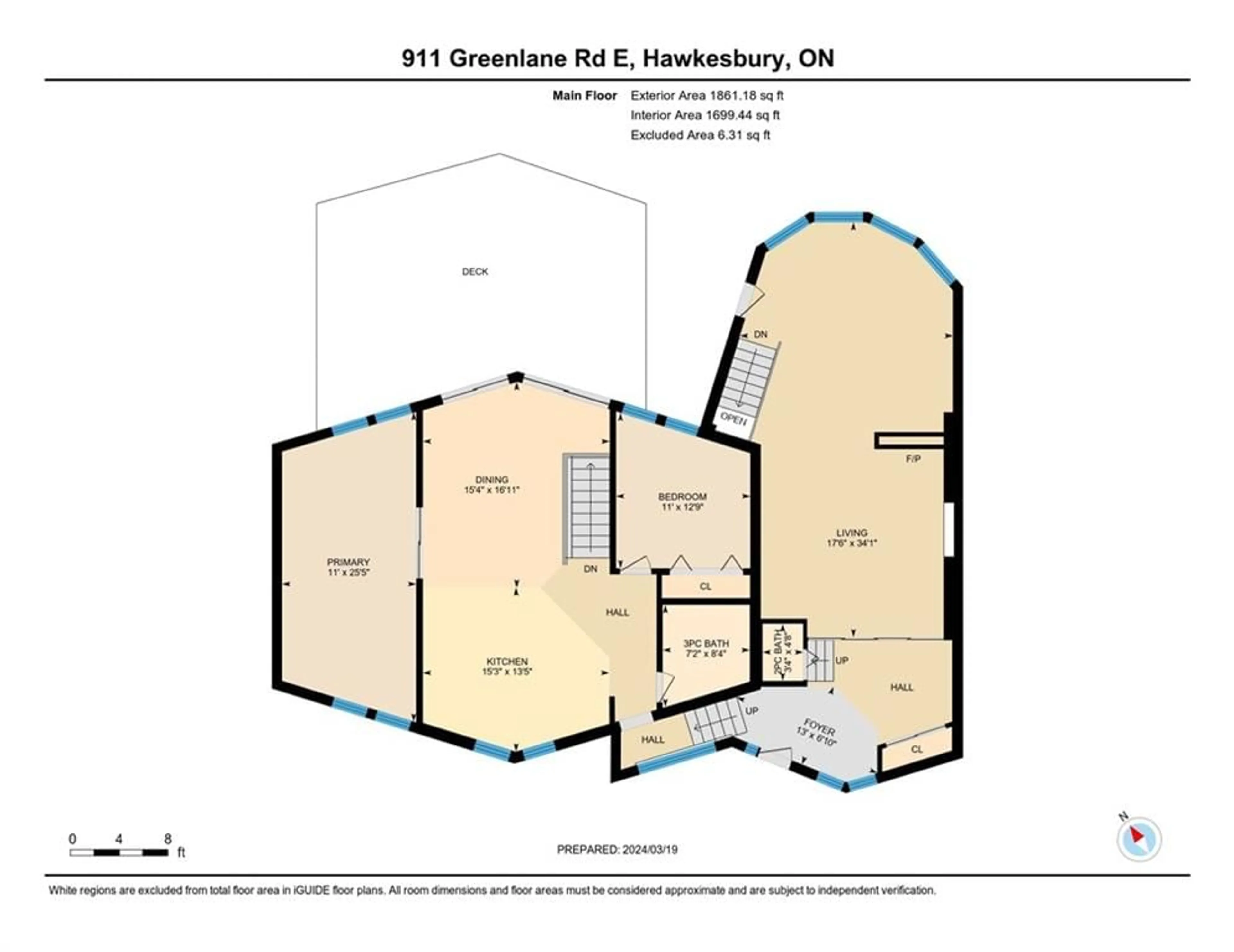 Floor plan for 911 GREENLANE Rd, Hawkesbury Ontario K6A 2R2