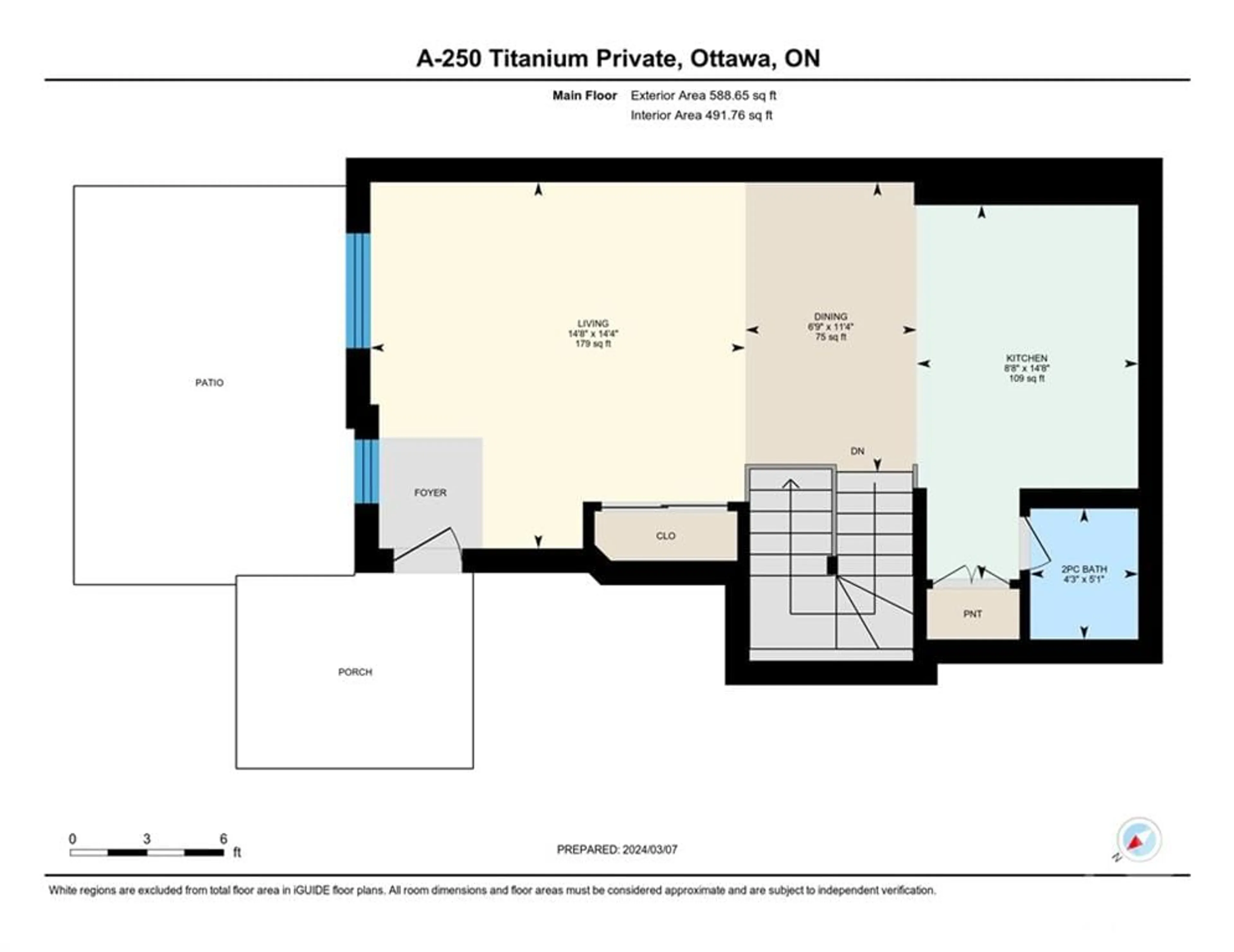 Floor plan for 250 TITANIUM Pvt #A, Ottawa Ontario K1C 0A5