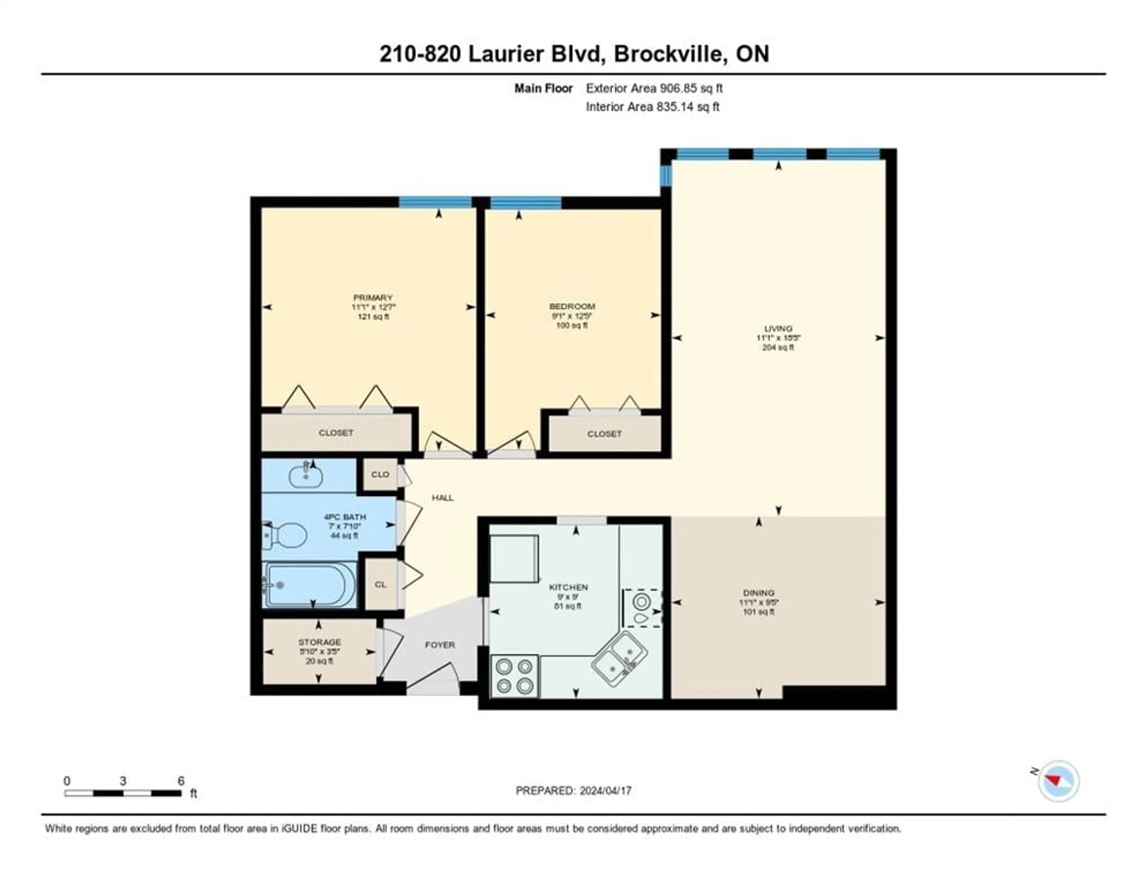 Floor plan for 820 LAURIER Blvd #210, Brockville Ontario K6V 6Z2