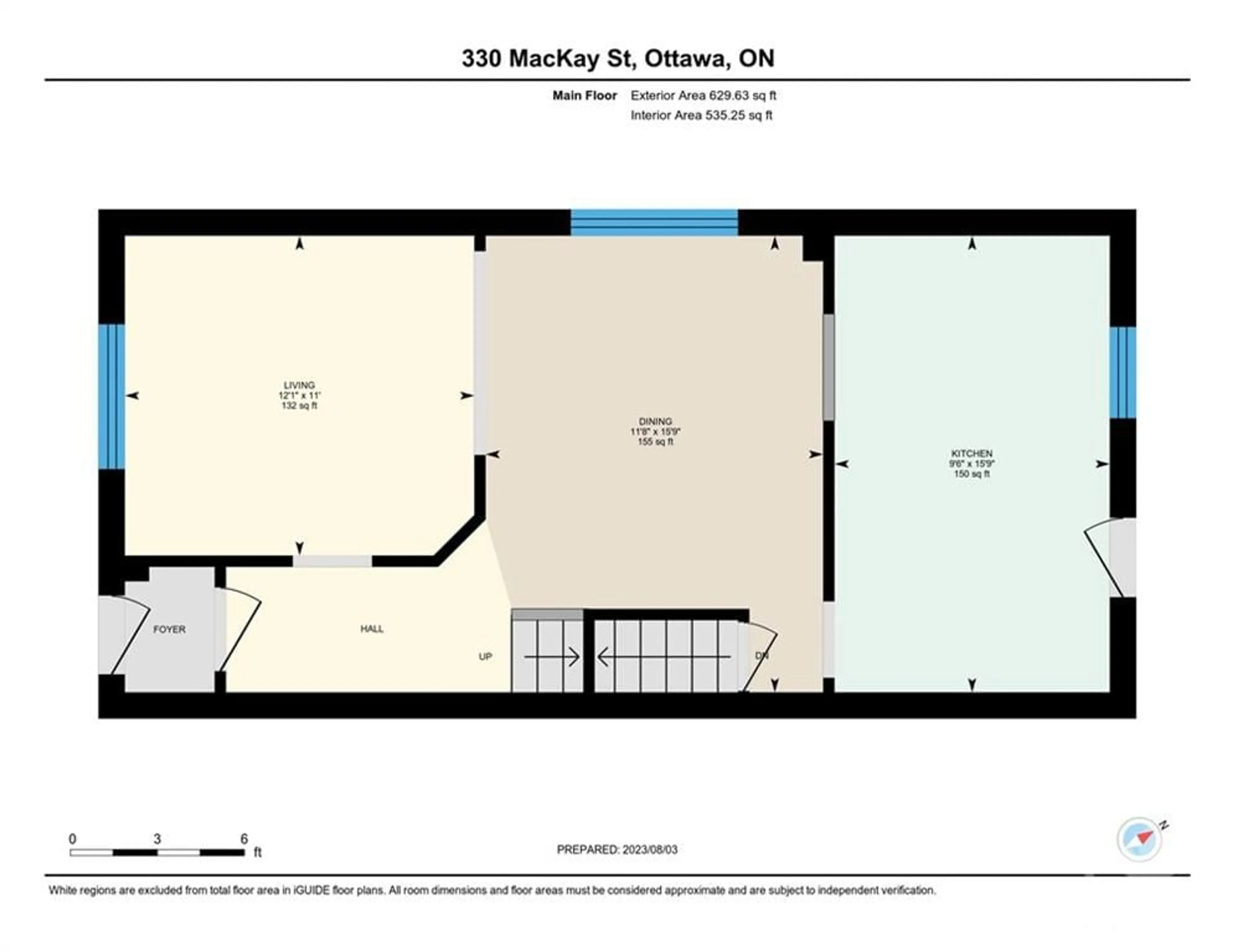 Floor plan for 330 MACKAY St, Ottawa Ontario K1M 2C1