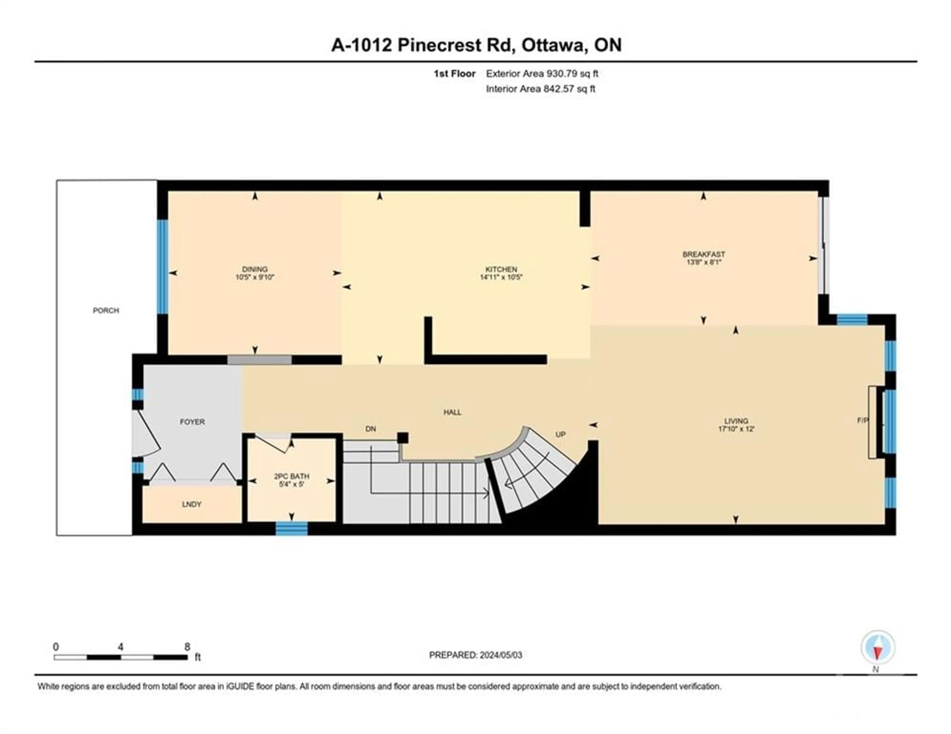 Floor plan for 1012 PINECREST Rd #A, Ottawa Ontario K2B 6B5