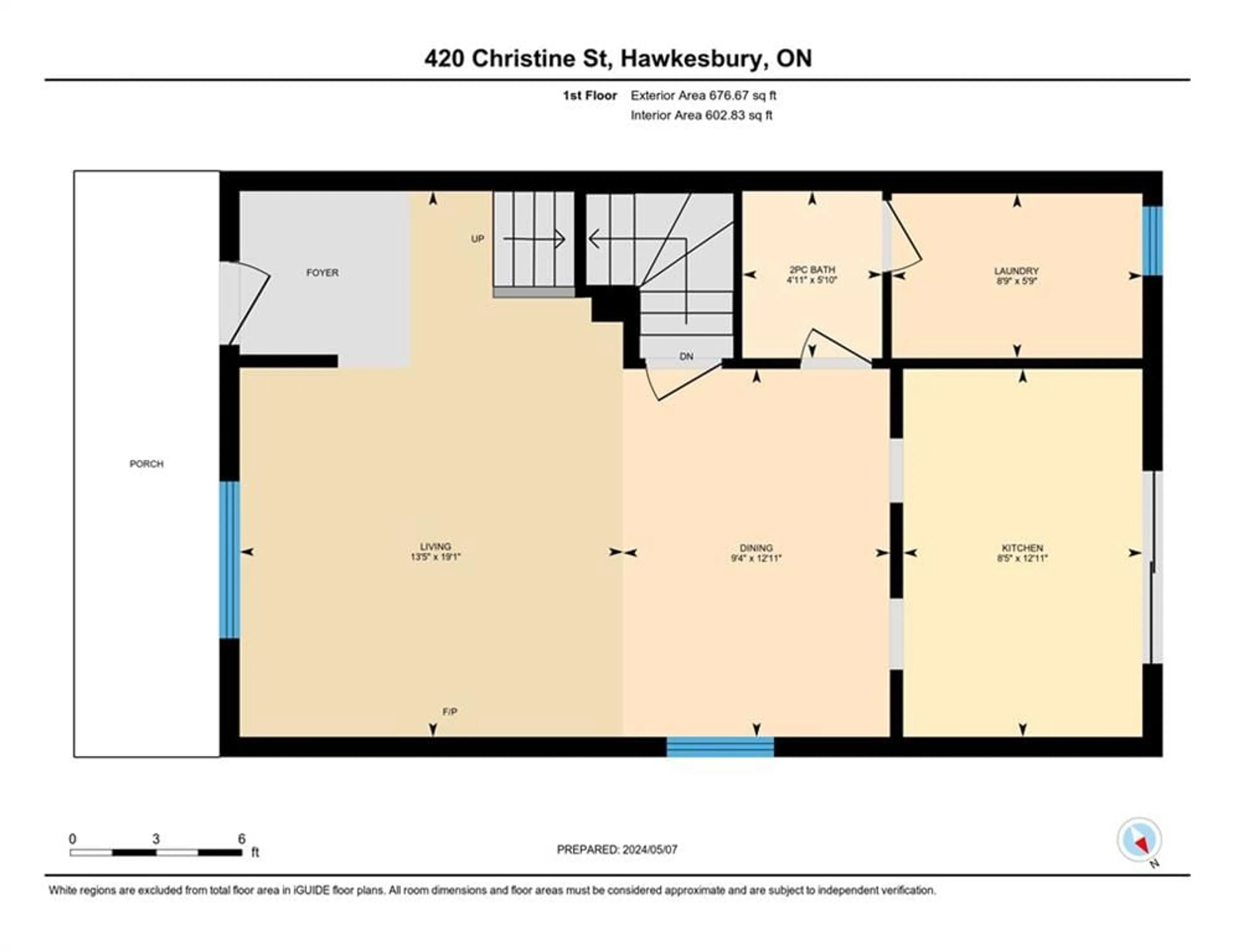 Floor plan for 420 CHRISTINE St, Hawkesbury Ontario K6A 3N7