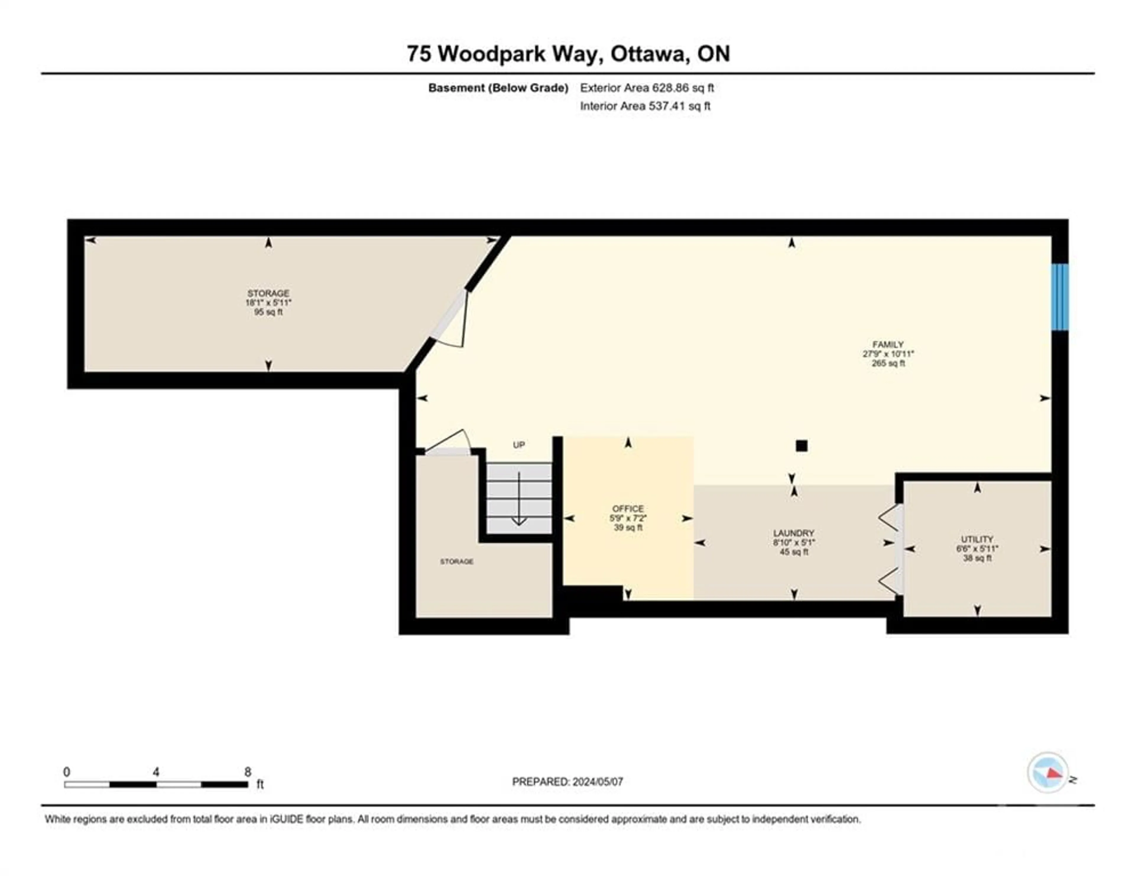Floor plan for 75 WOODPARK Way, Ottawa Ontario K2J 4C5