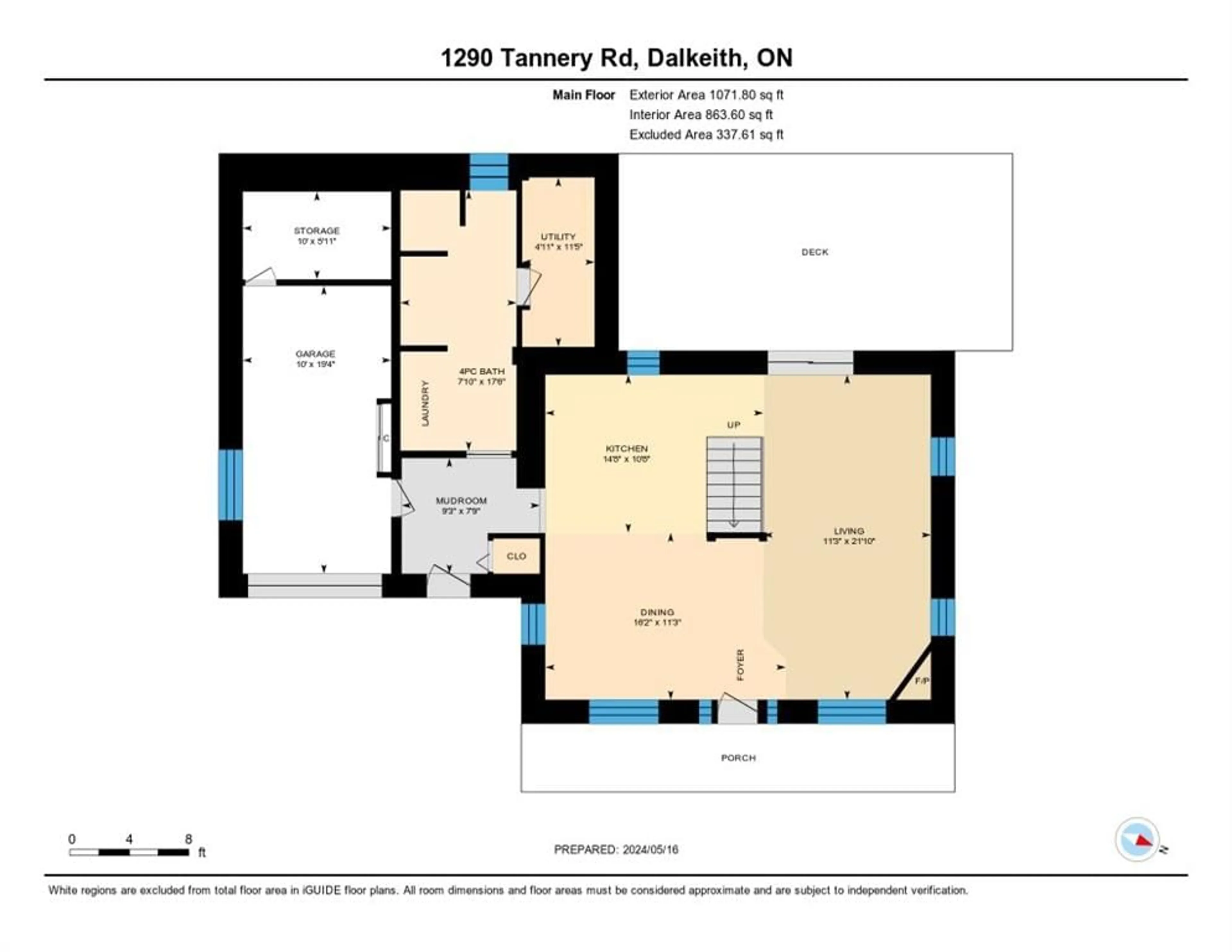 Floor plan for 1290 TANNERY Rd, Dalkeith Ontario K0B 1E0