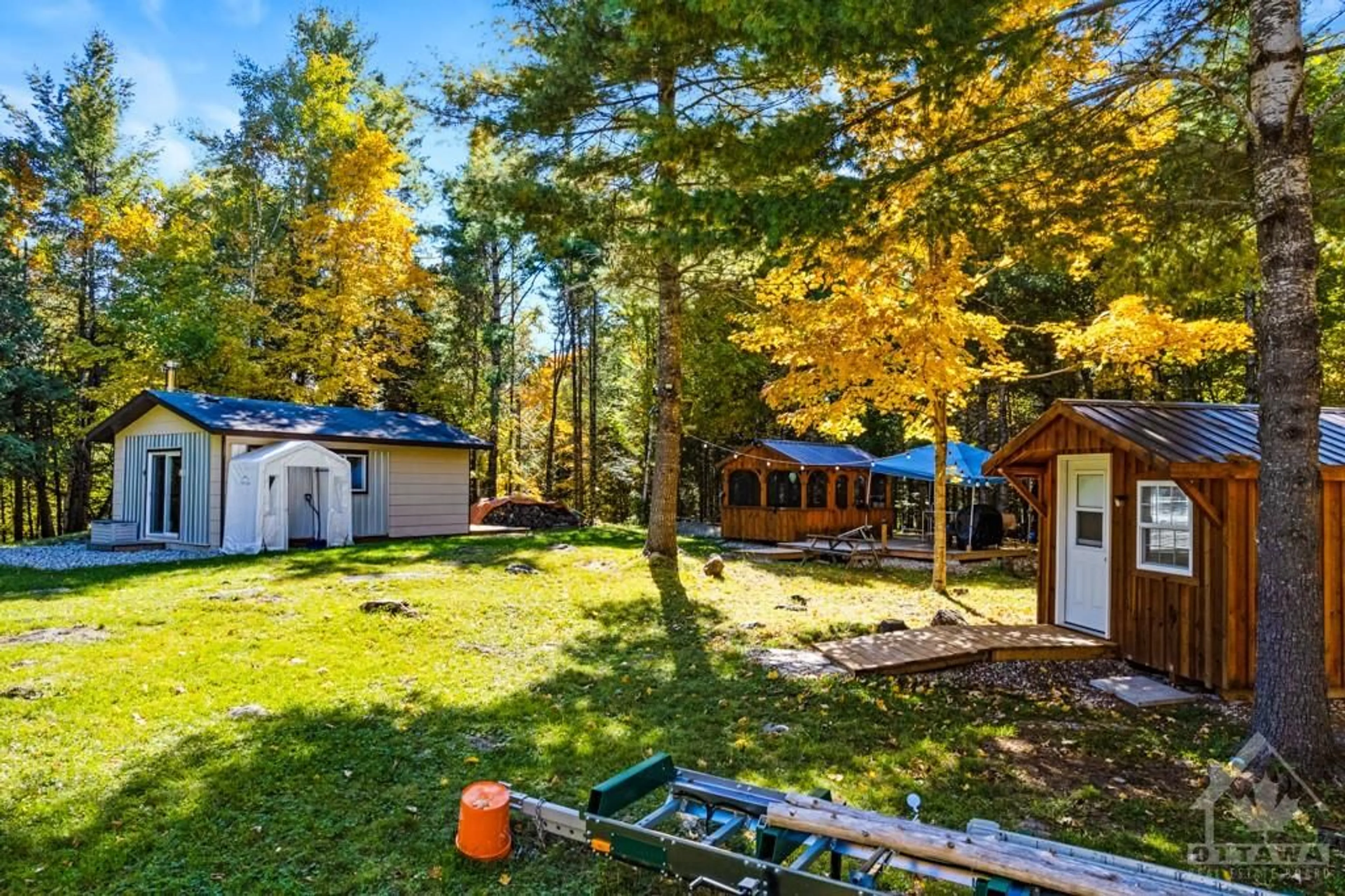 Patio, the fenced backyard for 4029D ELPHIN MABERLY Rd, Snow Road Station Ontario K0H 2J0