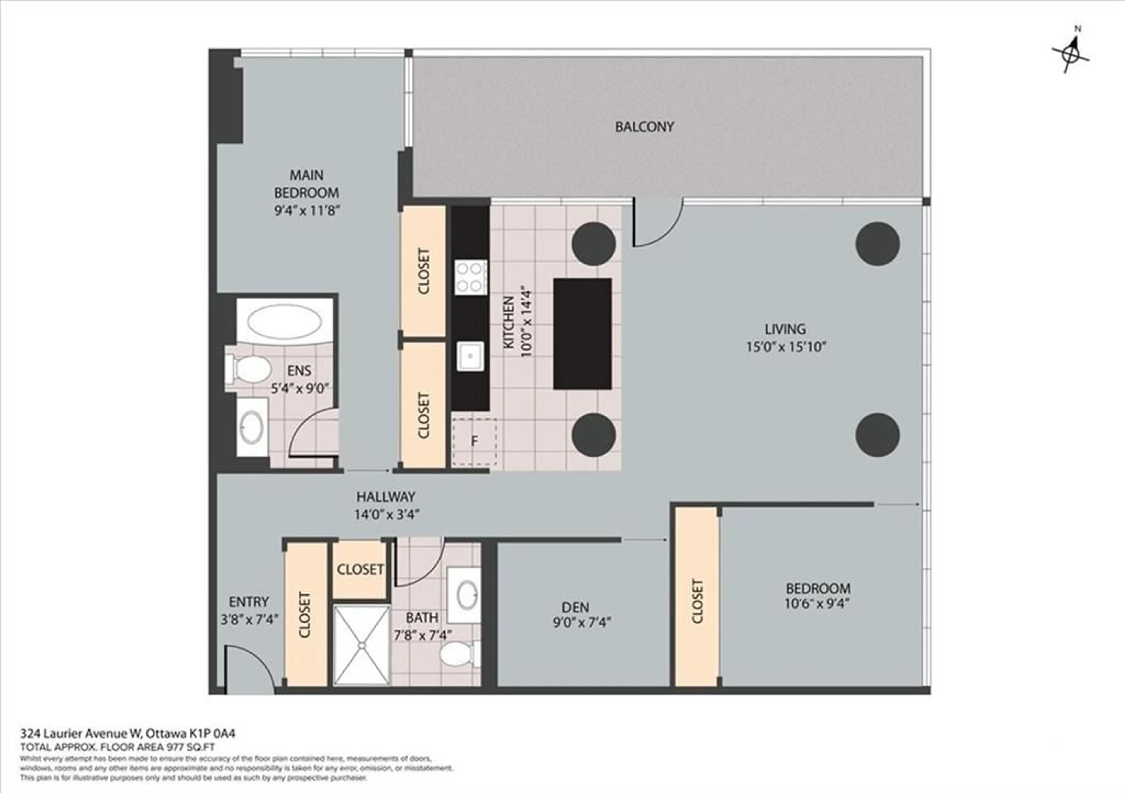 Floor plan for 324 LAURIER Ave #2109, Ottawa Ontario K1P 0A4