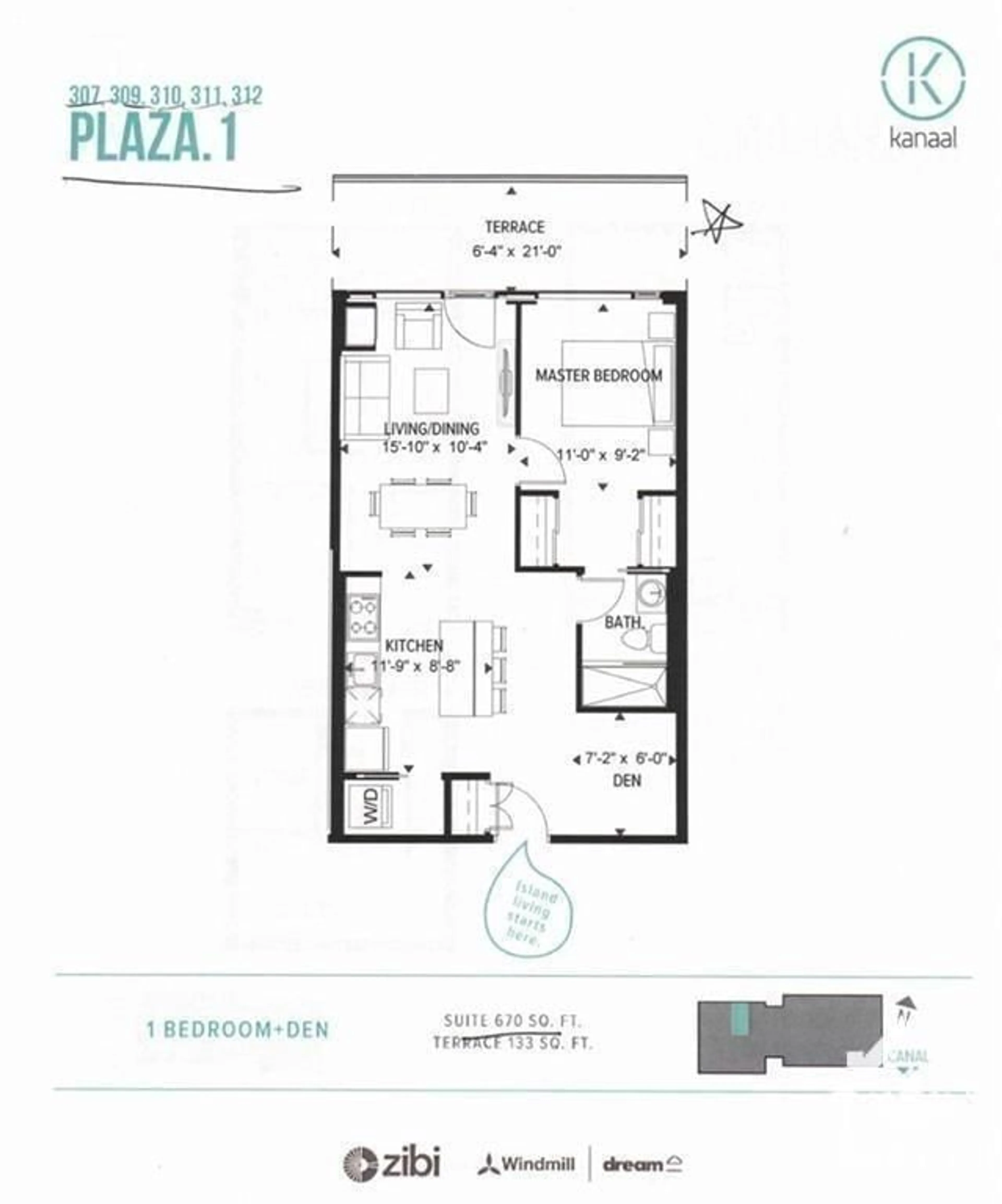 Floor plan for 320 MIWATE Pvt #311, Ottawa Ontario K1R 6K8