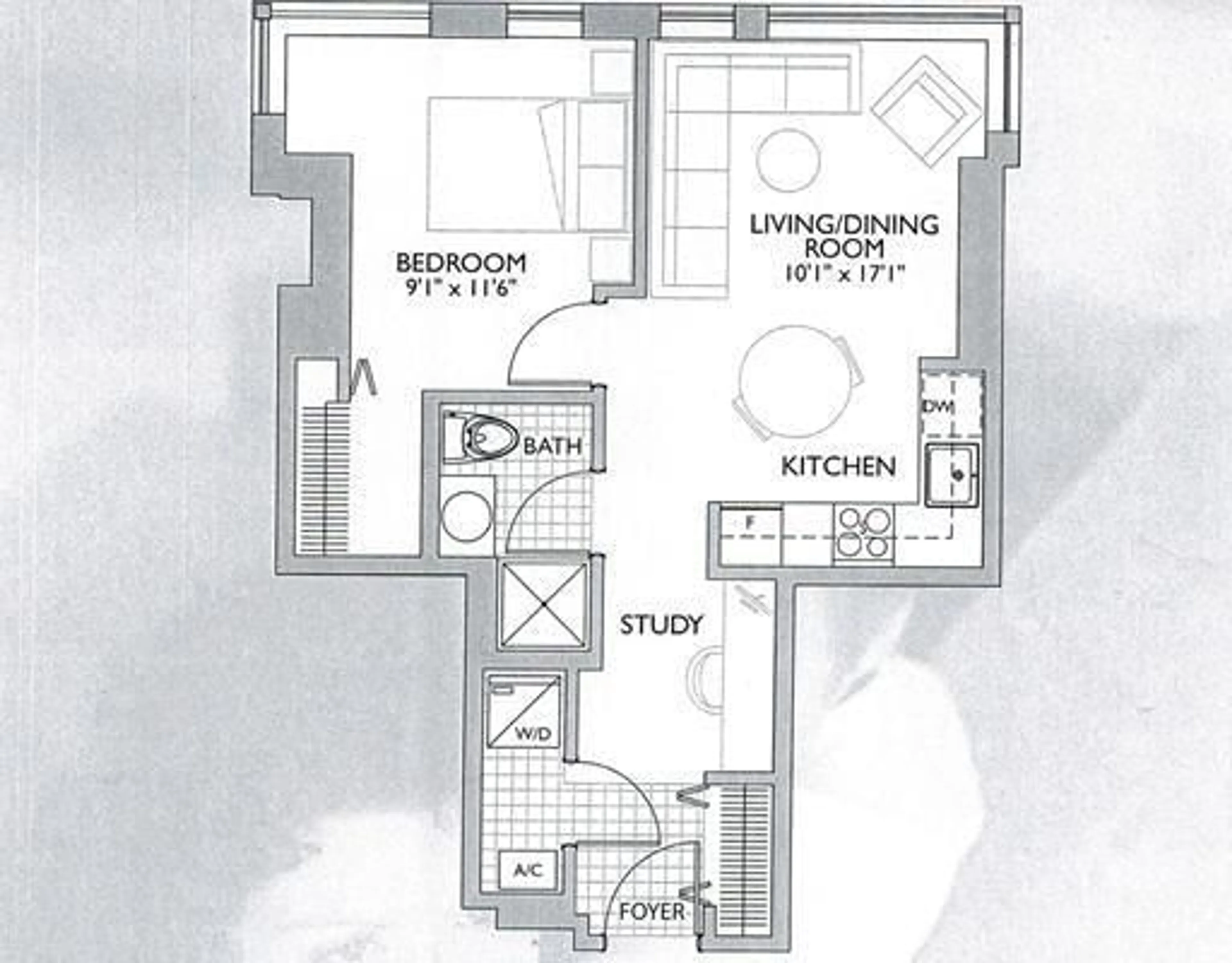 Floor plan for 179 METCALFE St #1705, Ottawa Ontario K2P 0W1