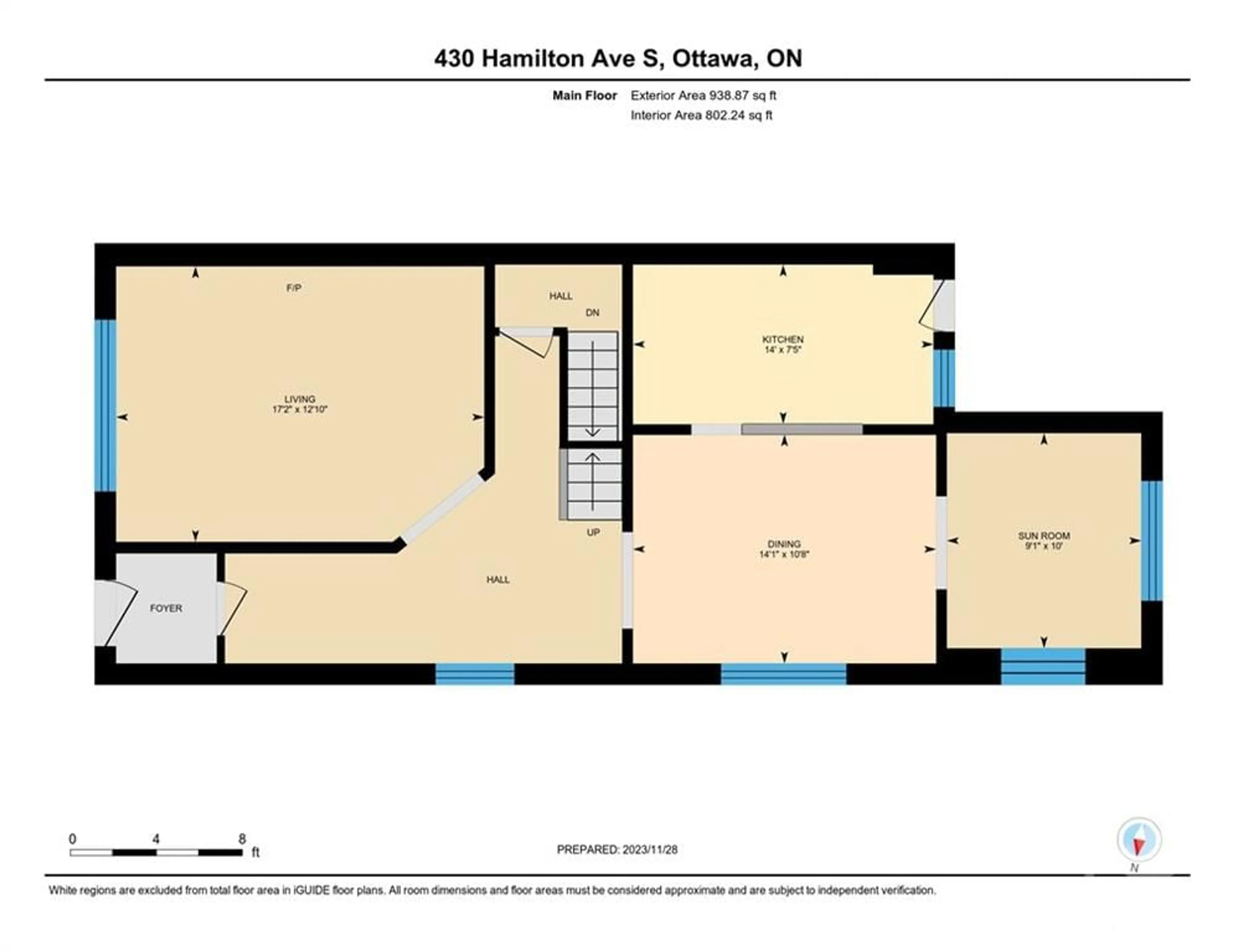Floor plan for 430 HAMILTON Ave, Ottawa Ontario K1Y 1E3