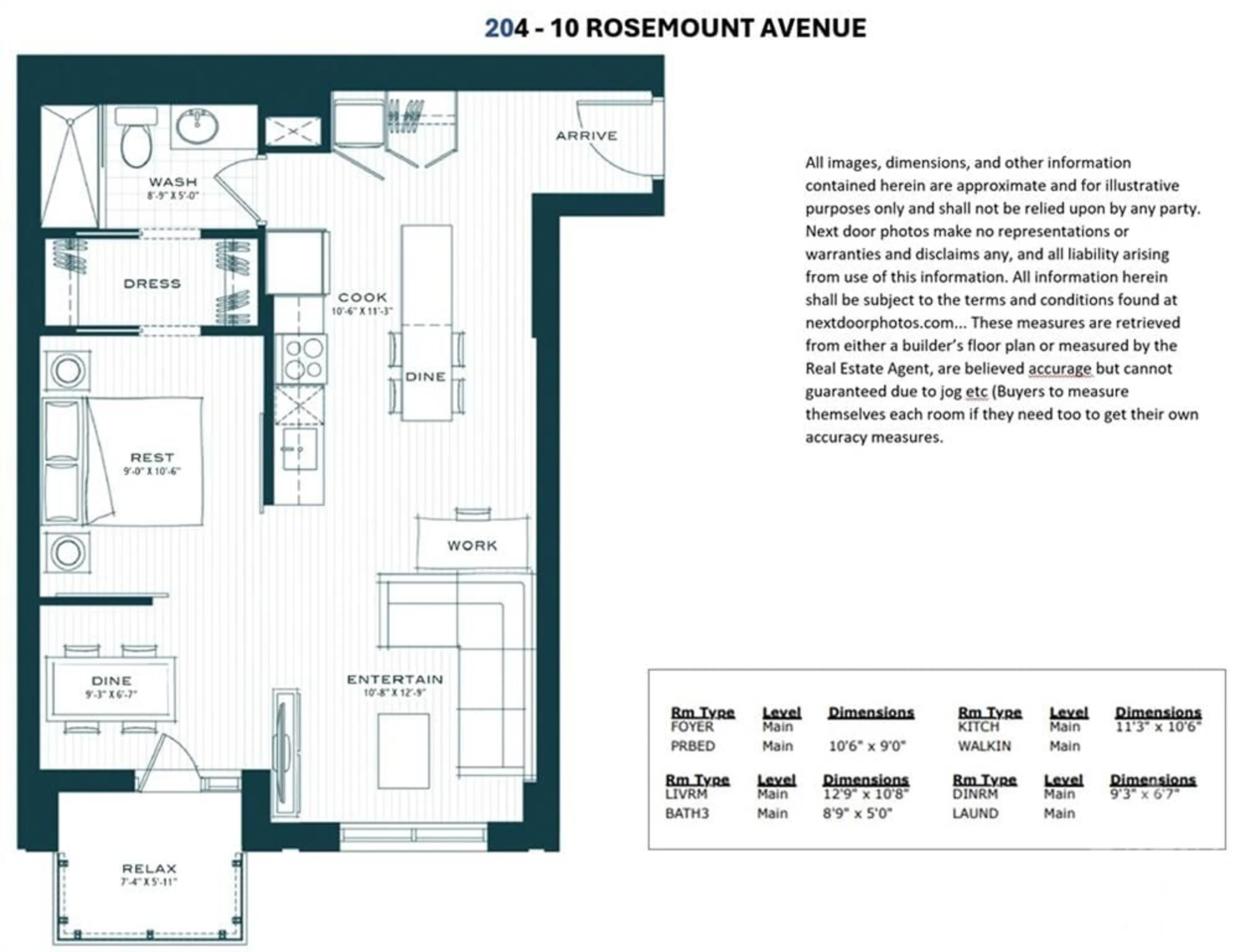 Floor plan for 10 ROSEMOUNT Ave #204, Ottawa Ontario K1Y 1P4