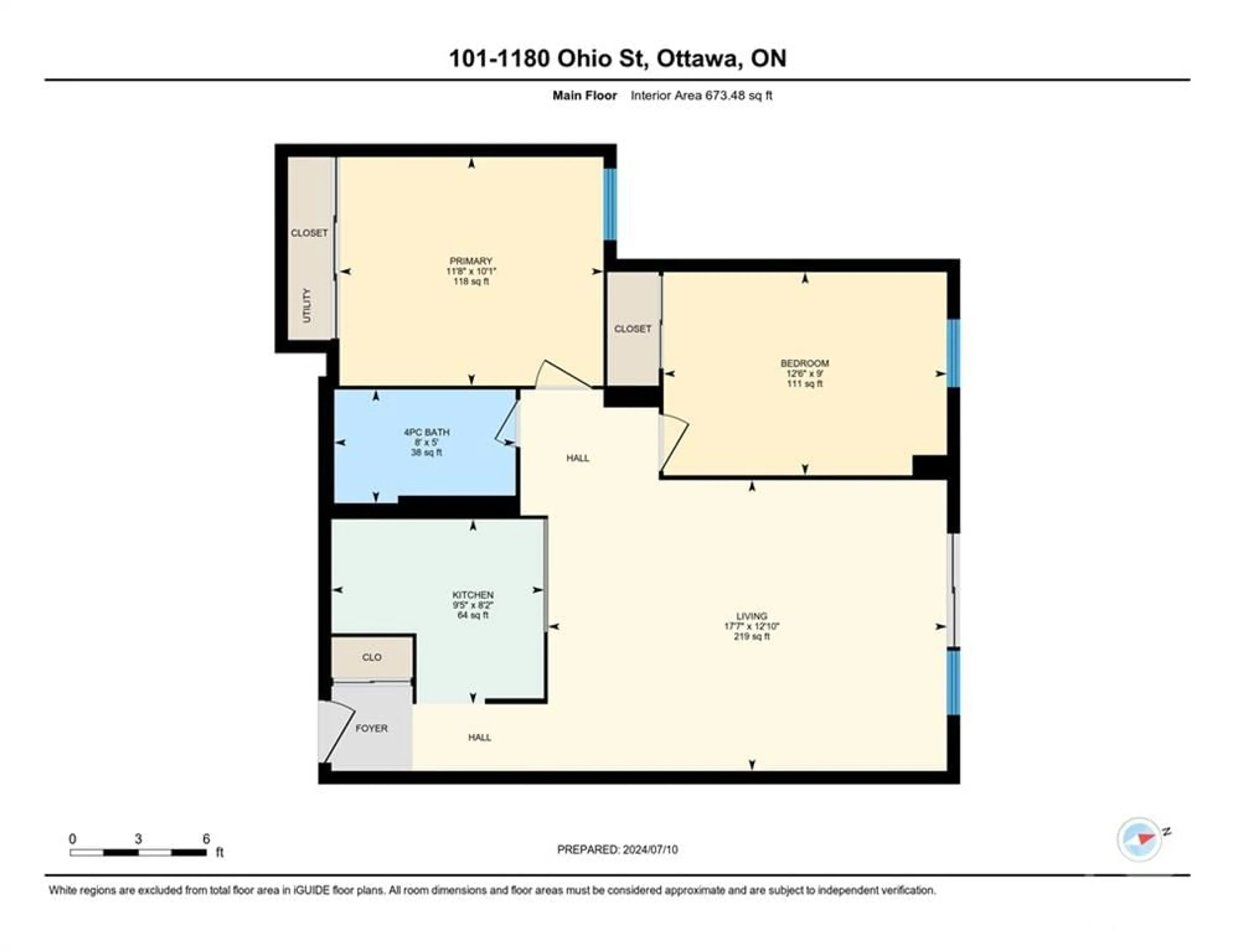 Floor plan for 1180 OHIO St #101, Ottawa Ontario K1H 8N5