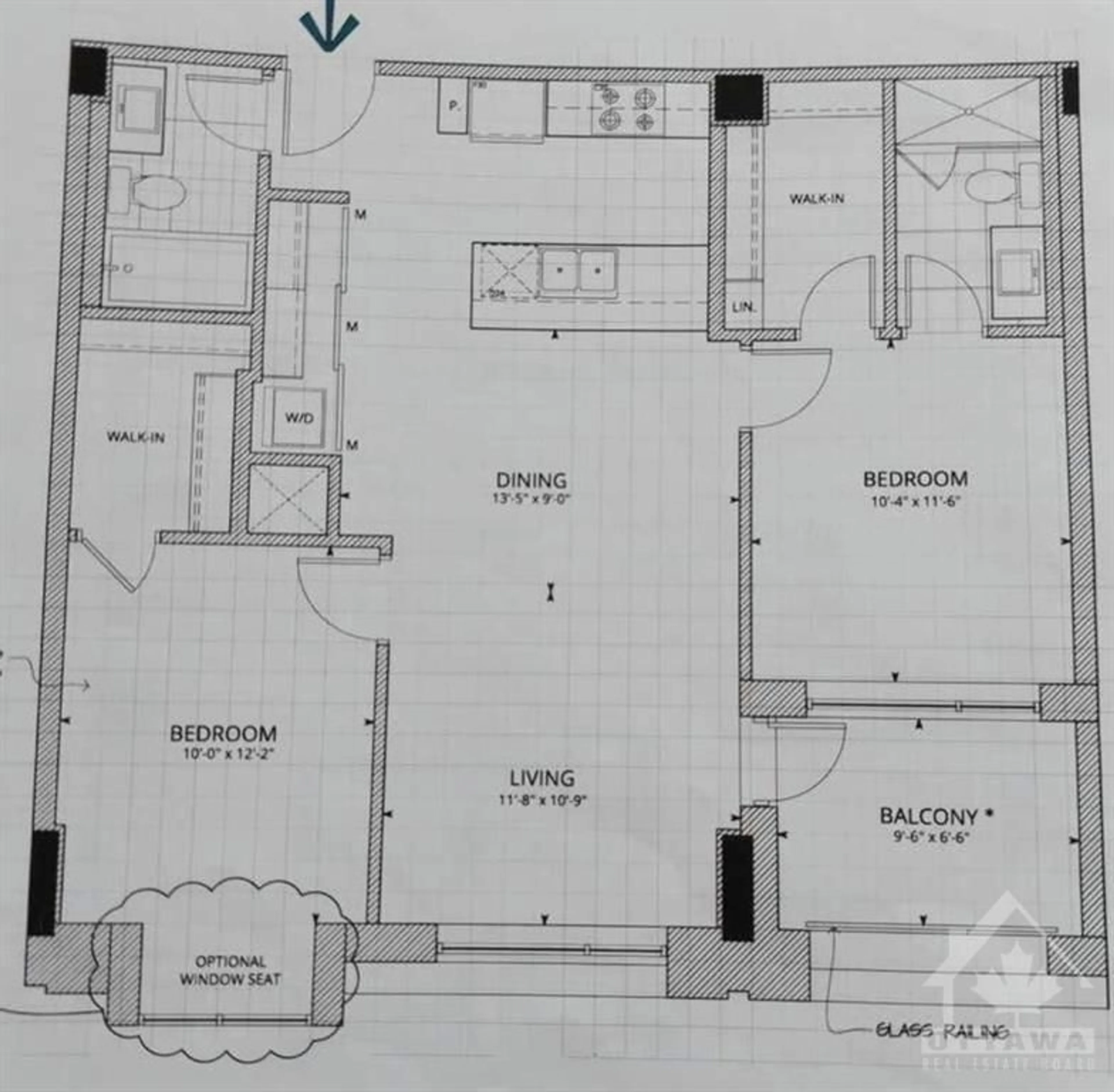 Floor plan for 11 DES OBLATS Ave #405, Ottawa Ontario K1S 5V8