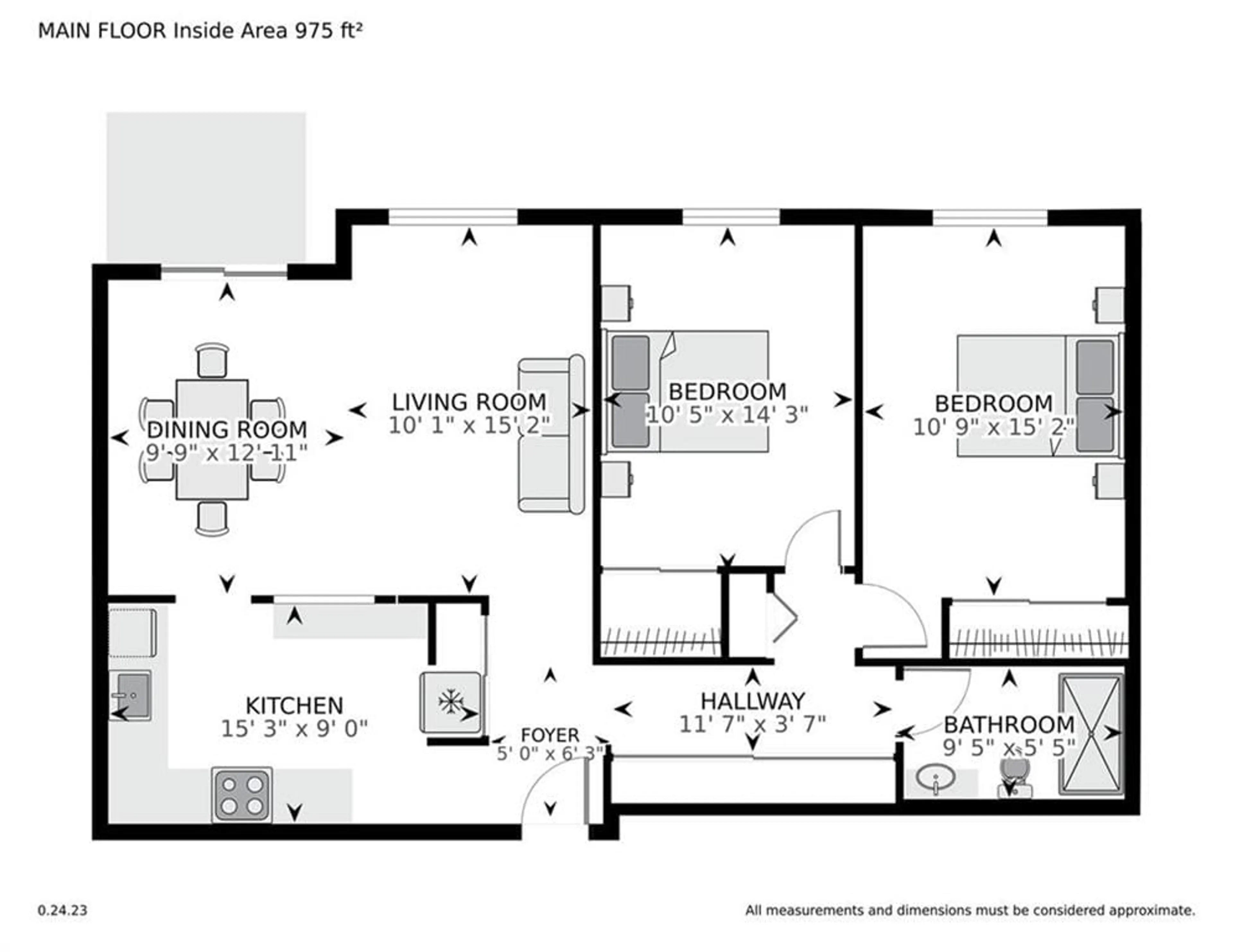 Floor plan for 3 APPLE St #706, Brockville Ontario K6V 4X5
