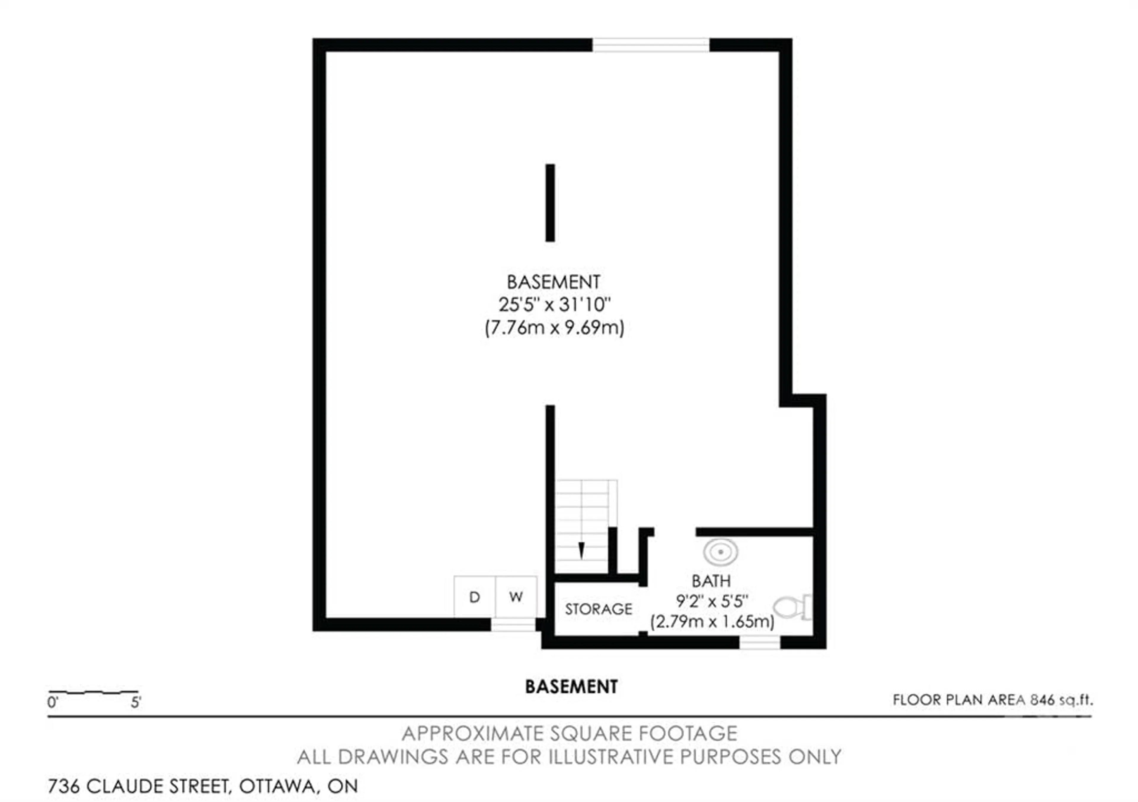 Floor plan for 736 CLAUDE St, Ottawa Ontario K1K 2S2
